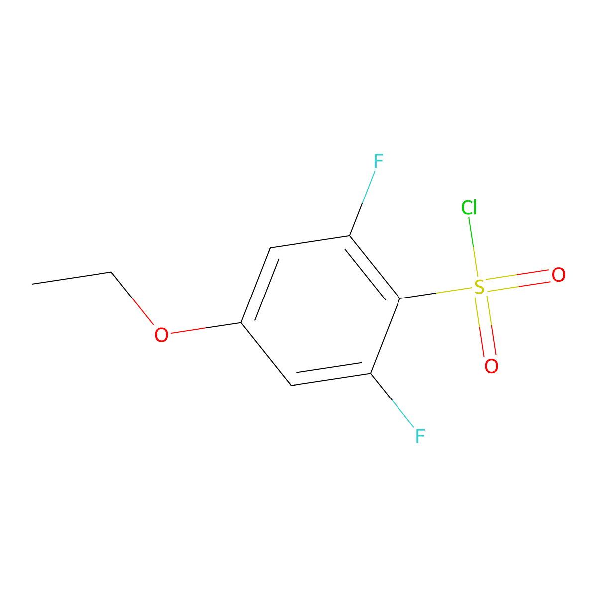 4-Ethoxy-2,6-difluorobenzenesulfonyl chloride molecular structure, CAS 1432129-18-4