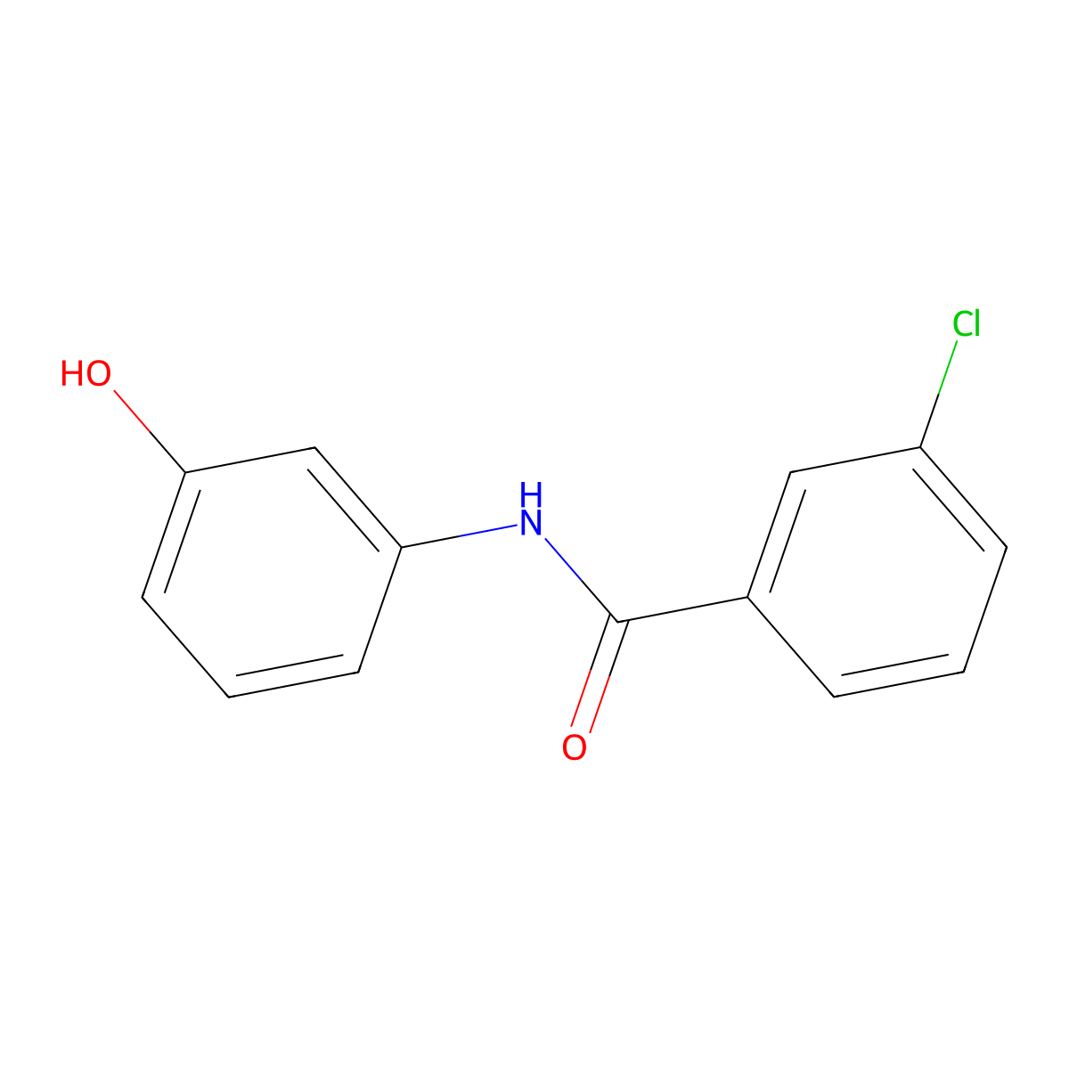 Benzamide, 3-chloro-N-(3-hydroxyphenyl)- molecular structure, CAS 143214-41-9