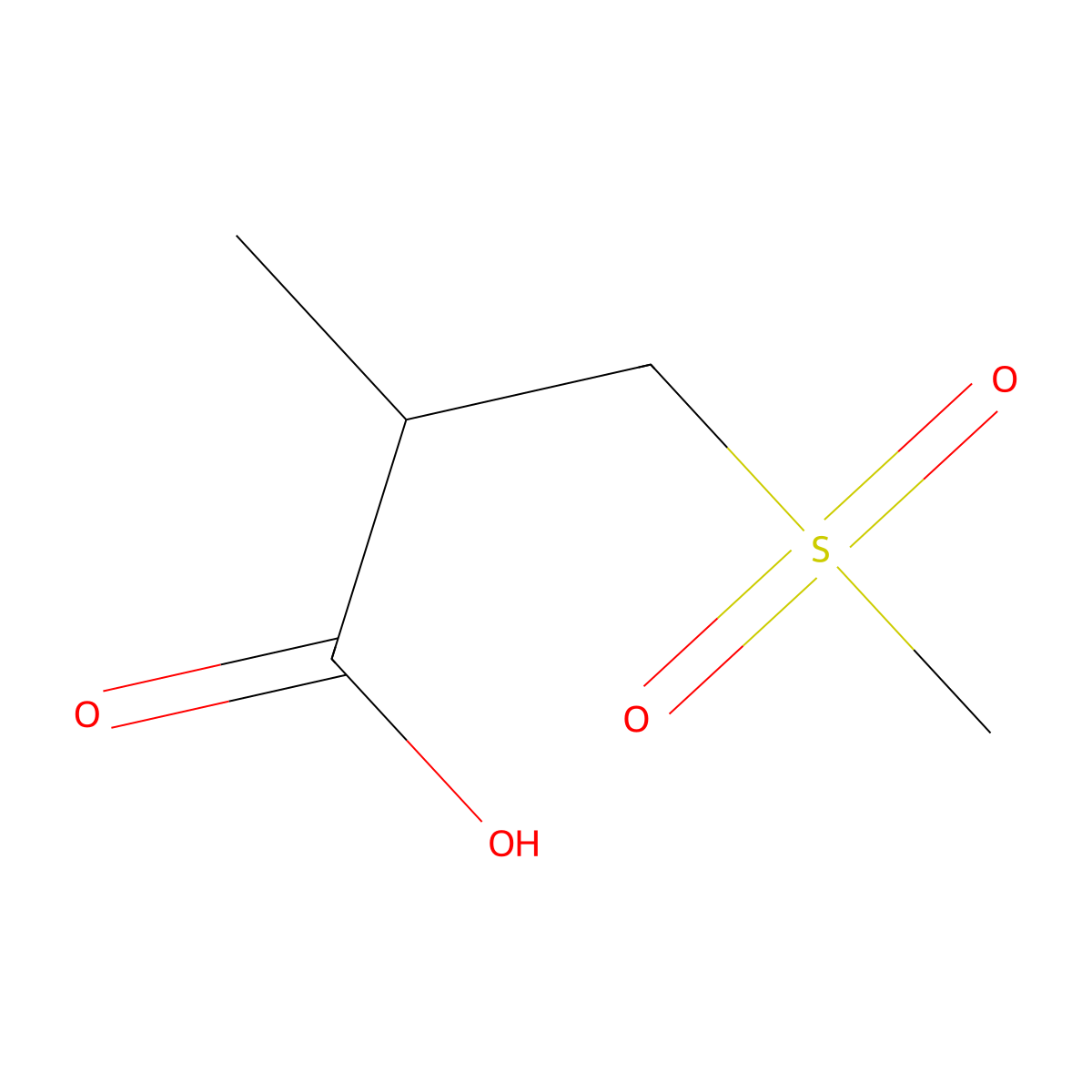 3-Methanesulfonyl-2-methylpropanoic acid molecular structure, CAS 143224-95-7