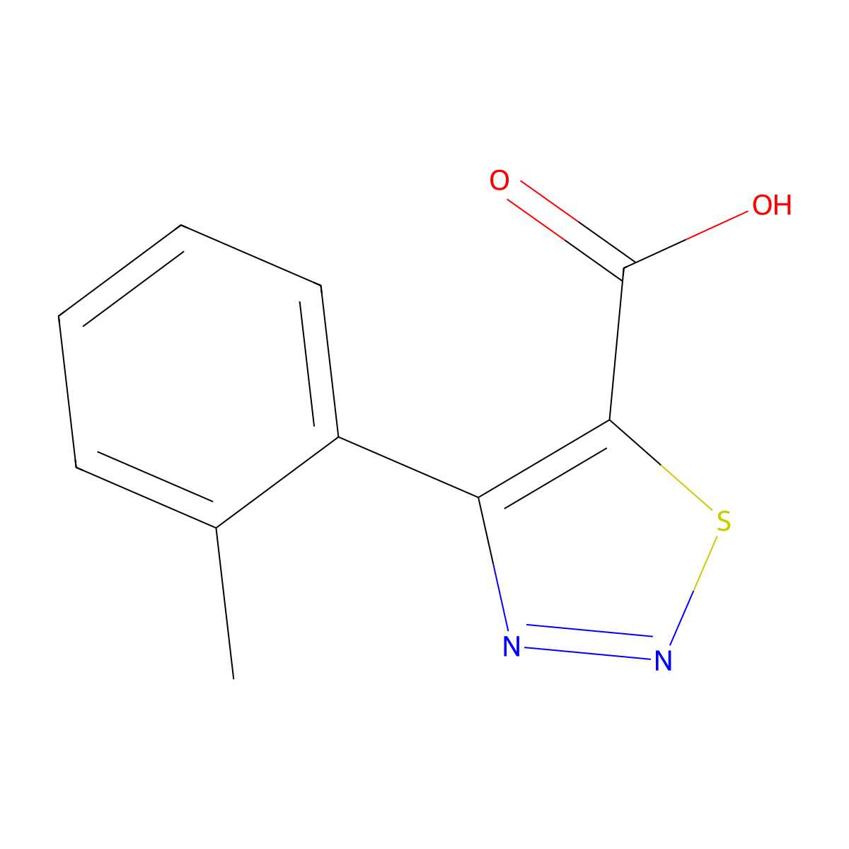4-(o-Tolyl)-1,2,3-thiadiazole-5-carboxylic acid molecular structure, CAS 1432259-94-3