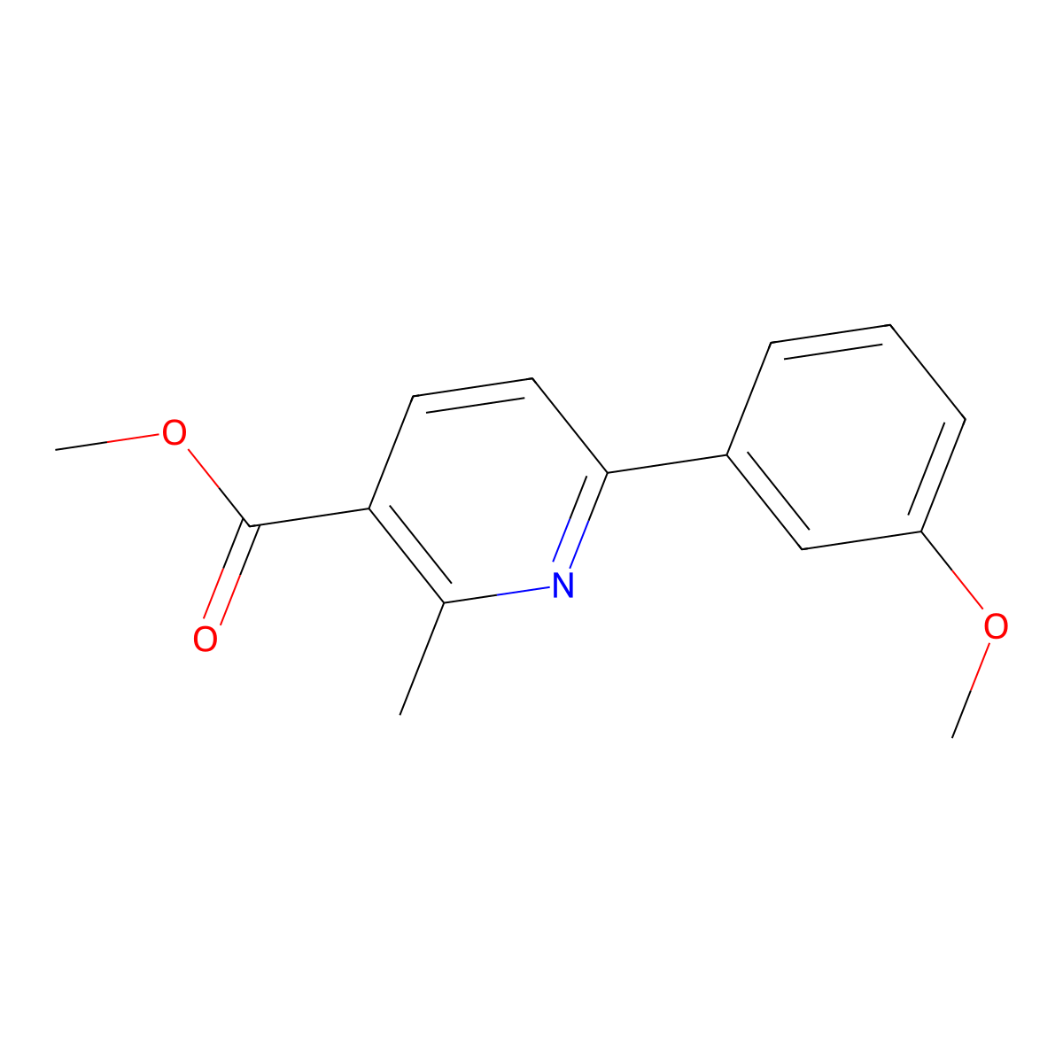 Methyl 6-(3-methoxyphenyl)-2-methylnicotinate molecular structure, CAS 1432266-44-8