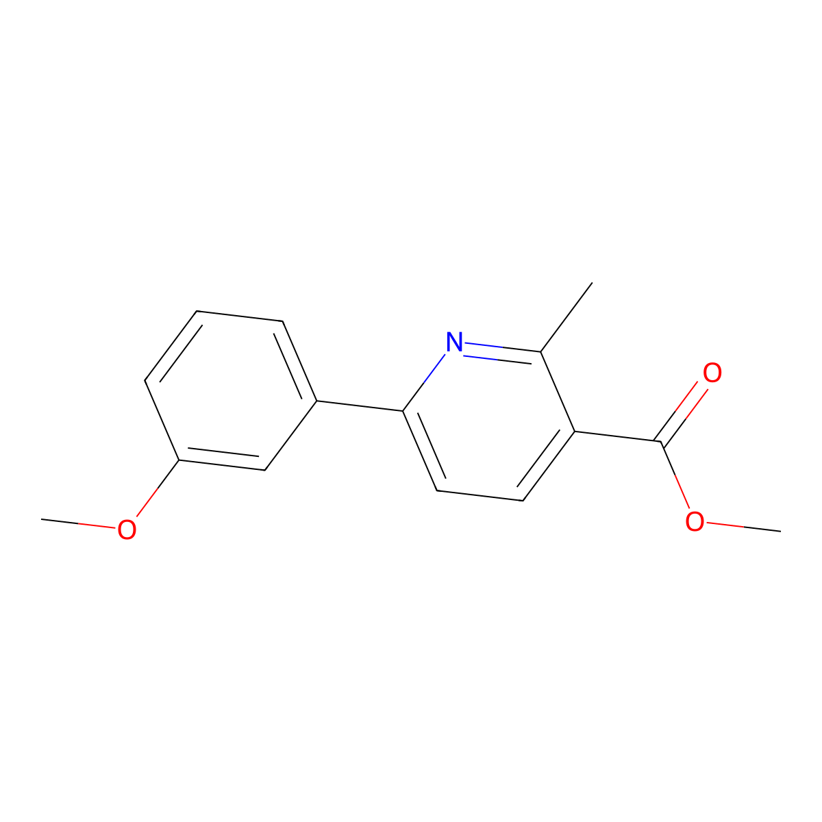 Methyl 6-(3-methoxyphenyl)-2-methylnicotinate molecular structure, CAS 1432266-44-8