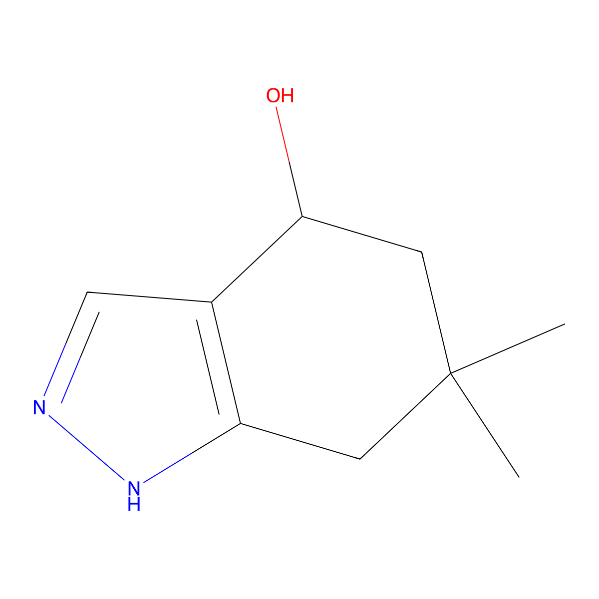 6,6-Dimethyl-4,5,6,7-tetrahydro-2H-indazol-4-ol molecular structure, CAS 1432273-27-2