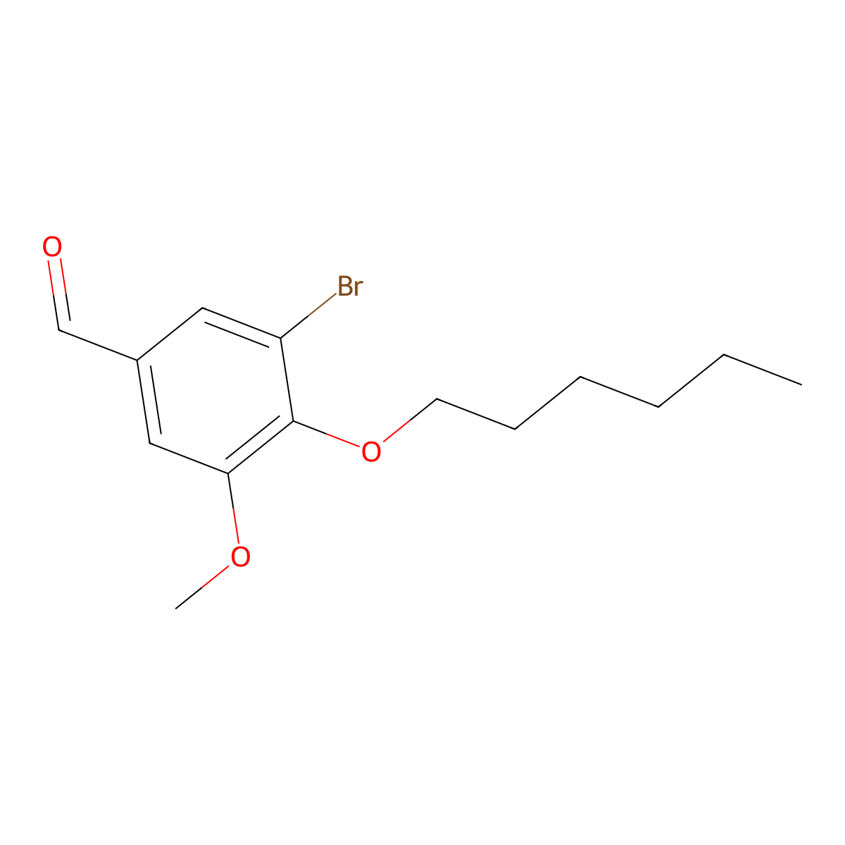 3-Bromo-4-(hexyloxy)-5-methoxybenzaldehyde molecular structure, CAS 143230-66-4