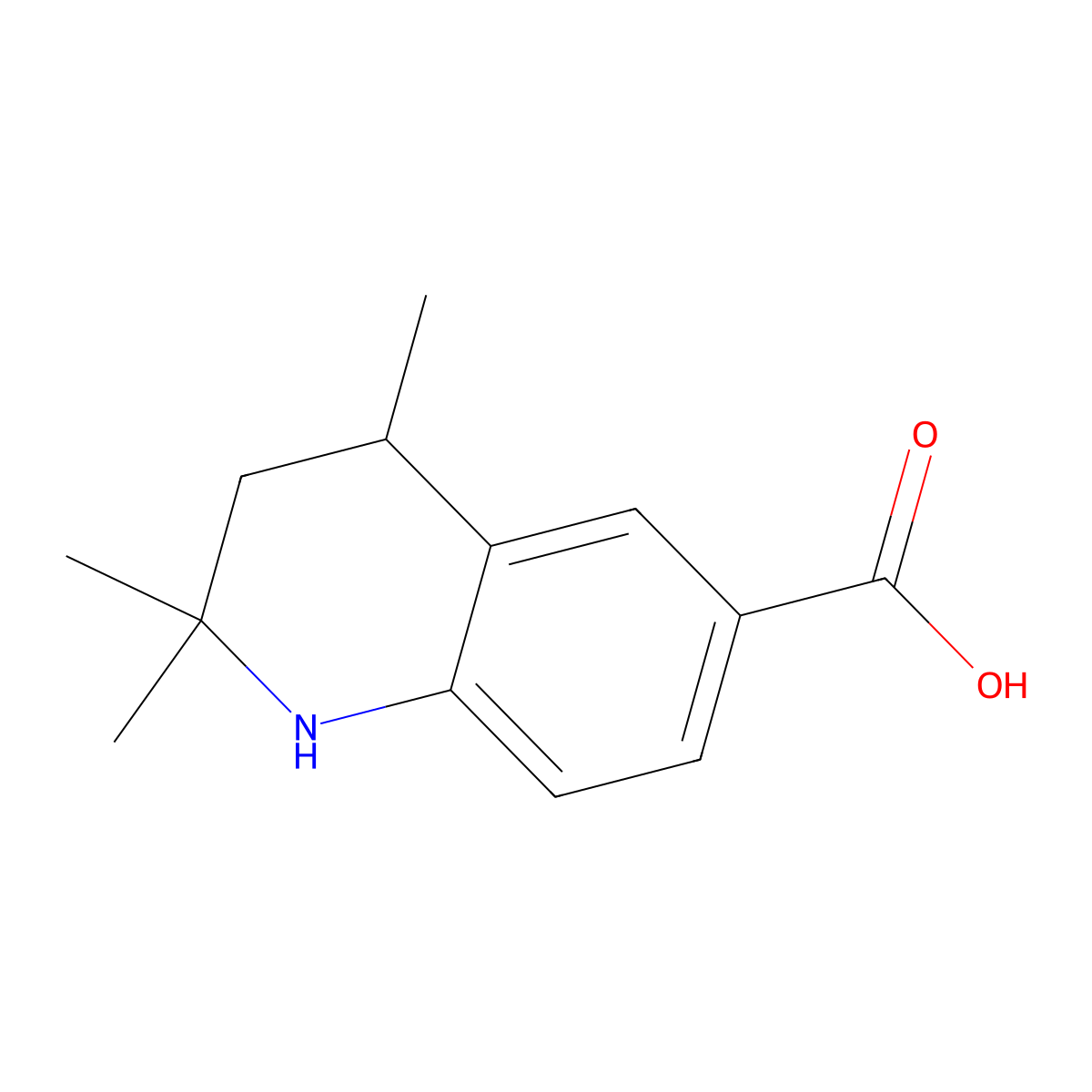 2,2,4-Trimethyl-1,2,3,4-tetrahydroquinoline-6-carboxylic acid molecular structure, CAS 1432312-58-7