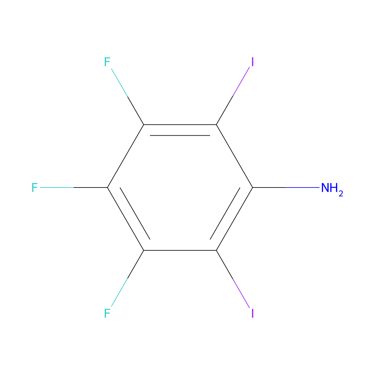 3,4,5-Trifluoro-2,6-diiodoaniline molecular structure, CAS 1432315-49-5