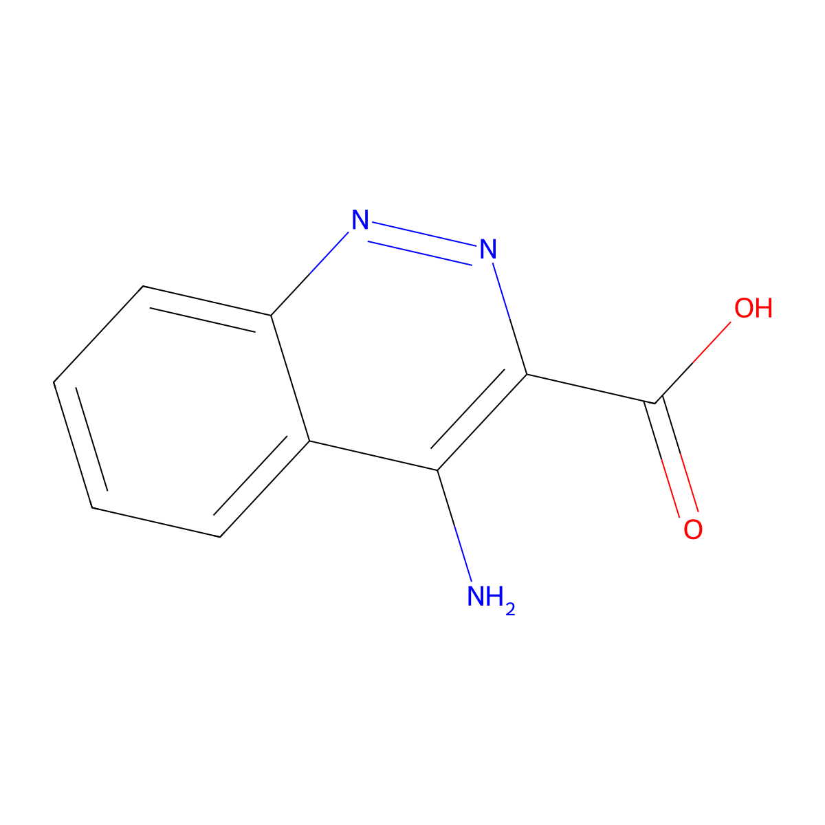 3-Cinnolinecarboxylic acid, 4-amino-, hydrate molecular structure, CAS 143232-59-1