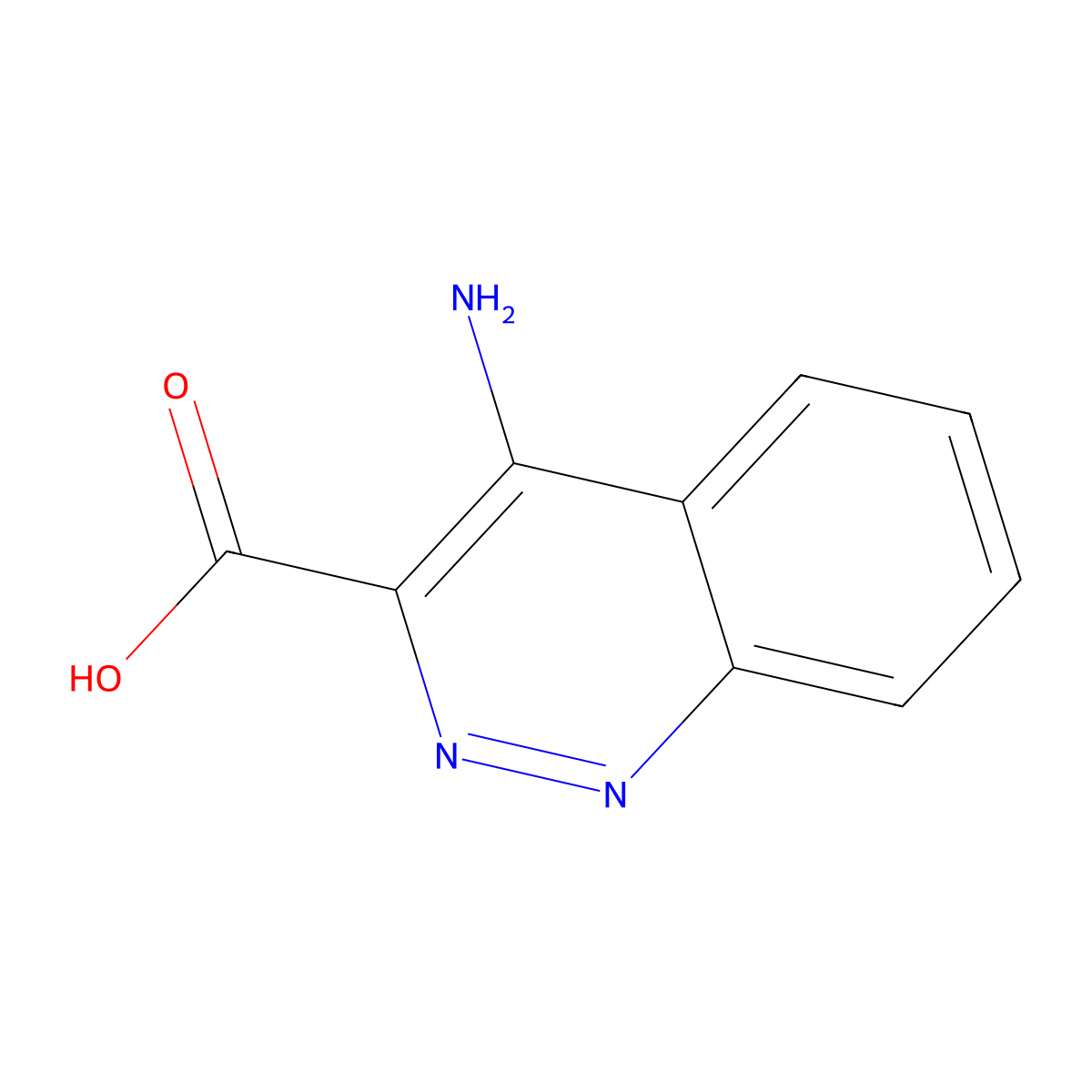 3-Cinnolinecarboxylic acid, 4-amino-, hydrate molecular structure, CAS 143232-59-1