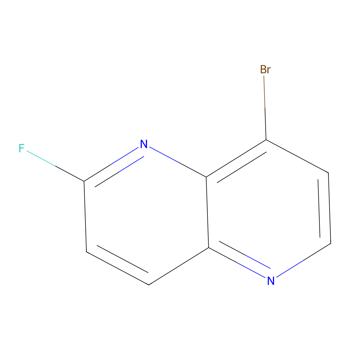 8-Bromo-2-fluoro-1,5-naphthyridine molecular structure, CAS 1432322-85-4