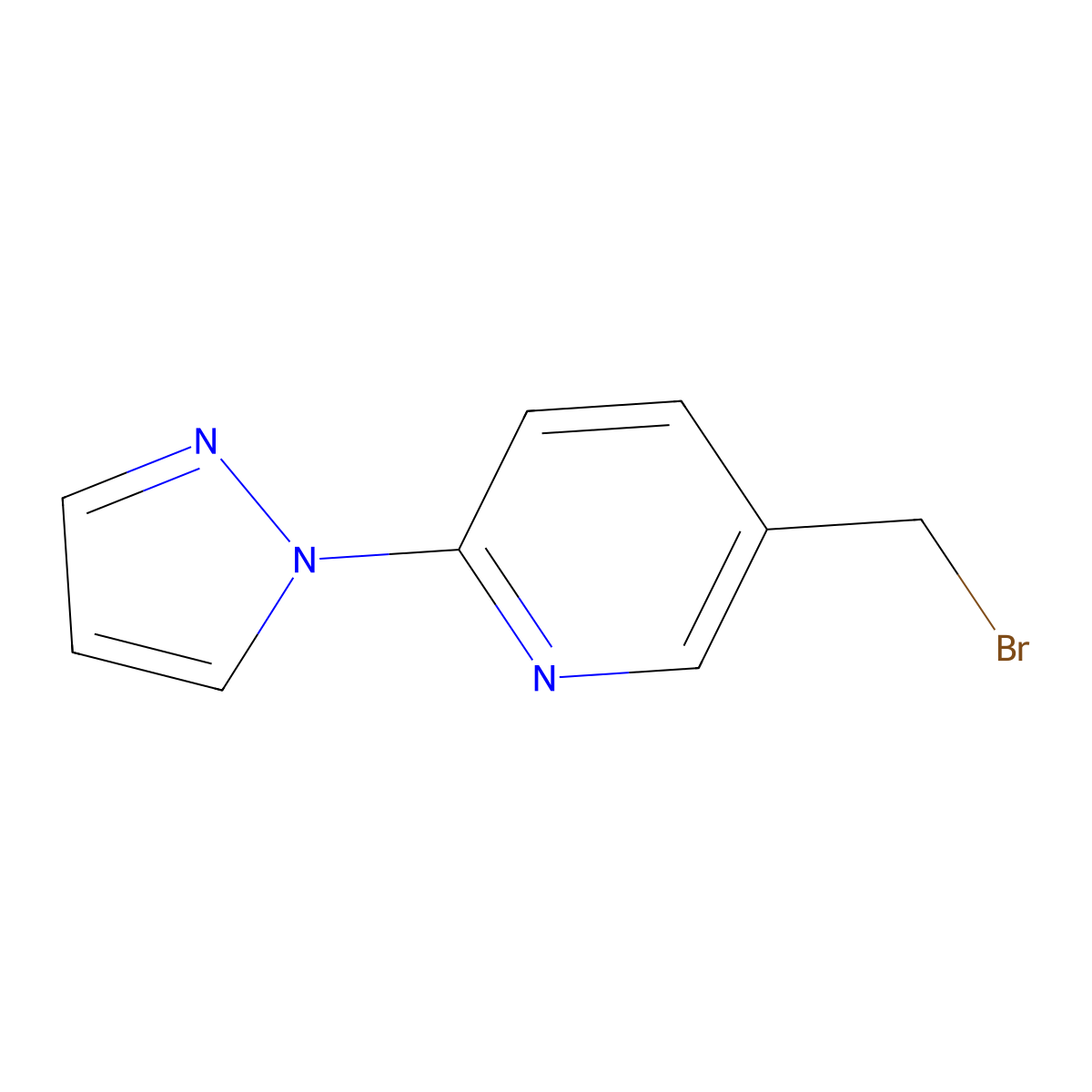 5-(Bromomethyl)-2-(1H-pyrazol-1-YL)pyridine molecular structure, CAS 1432323-12-0
