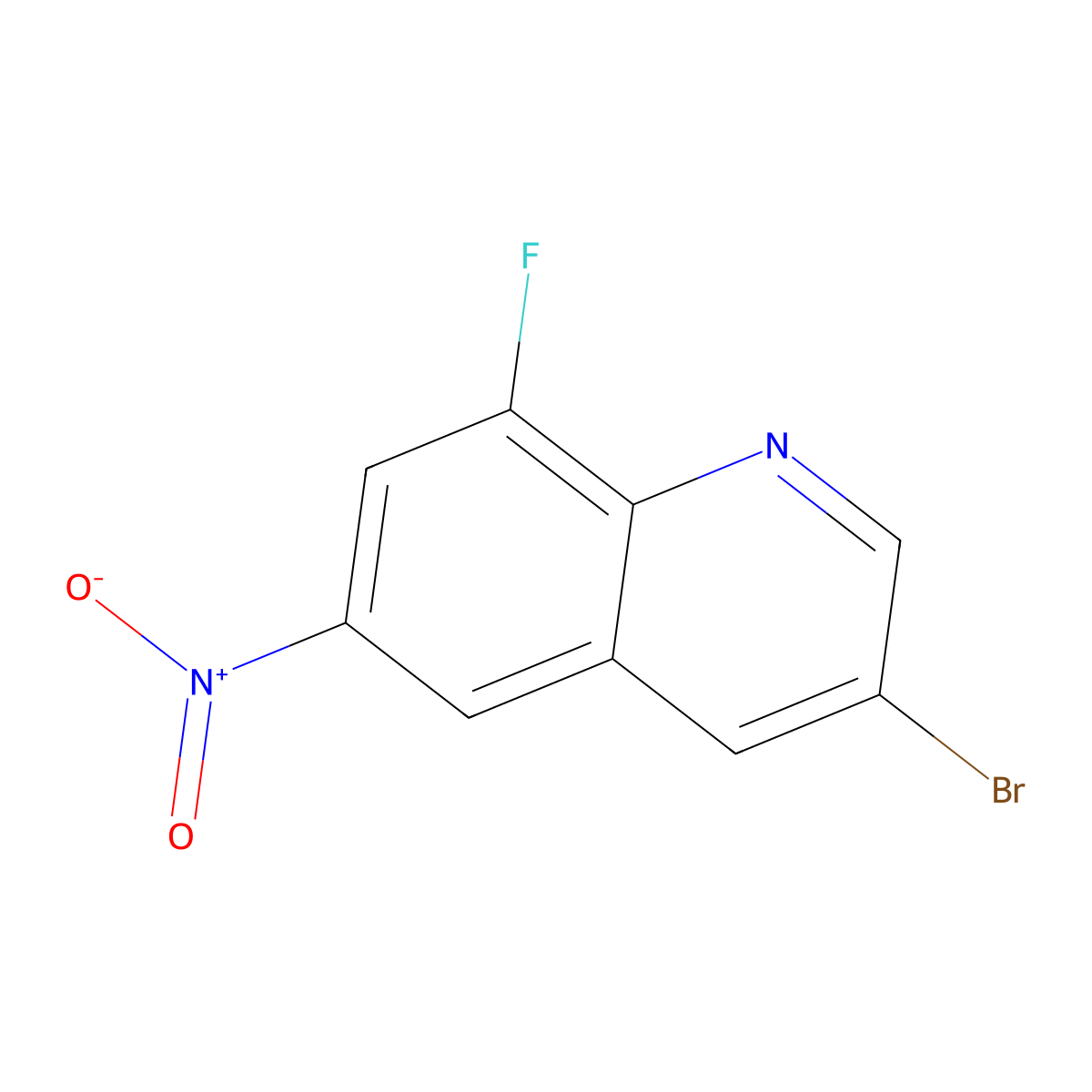 3-Bromo-8-fluoro-6-nitroquinoline molecular structure, CAS 1432323-53-9