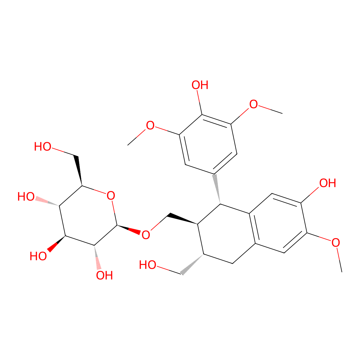 (-)-5'-Methoxyisolariciresinol 3alpha-O-beta-glucopyranoside molecular structure, CAS 143236-03-7