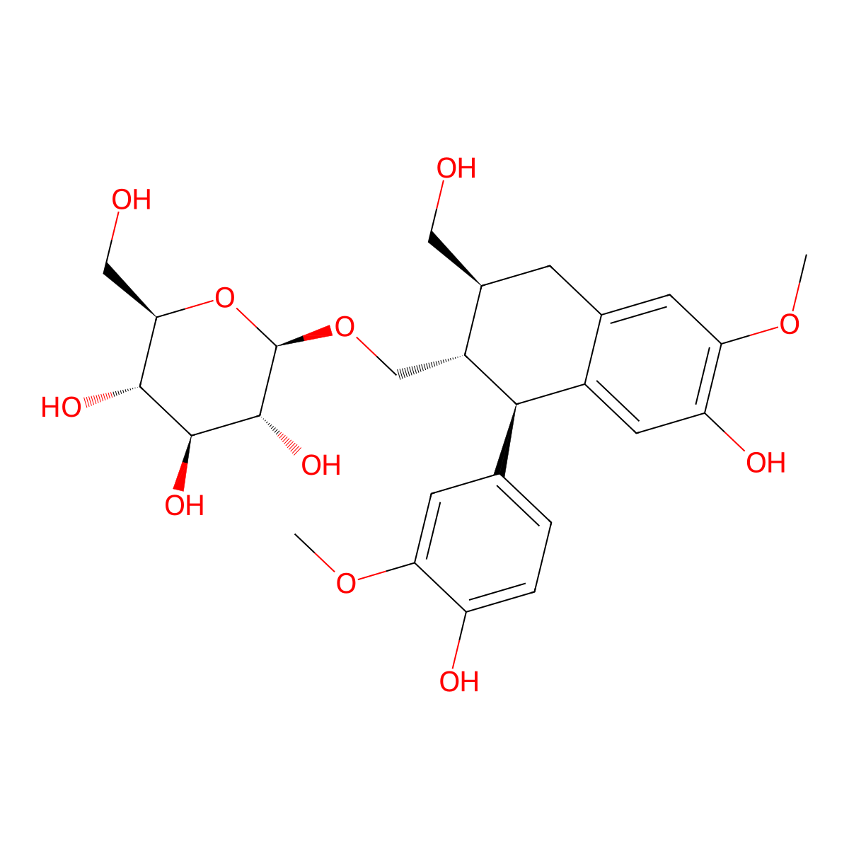 (-)-Isolariciresinol 9'-O-glucoside molecular structure, CAS 143236-04-8