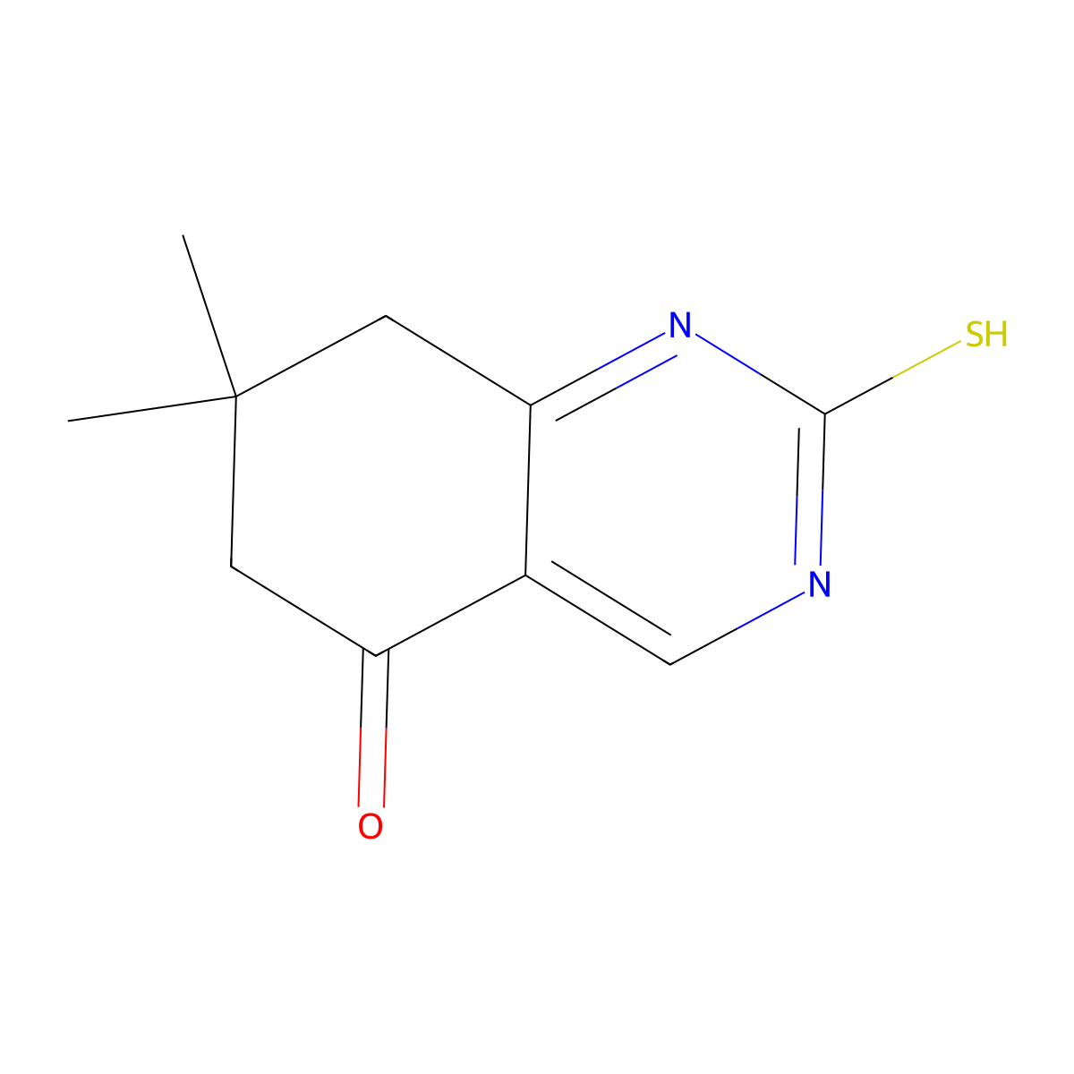 7,7-Dimethyl-2-sulfanyl-5,6,7,8-tetrahydroquinazolin-5-one molecular structure, CAS 1432372-93-4