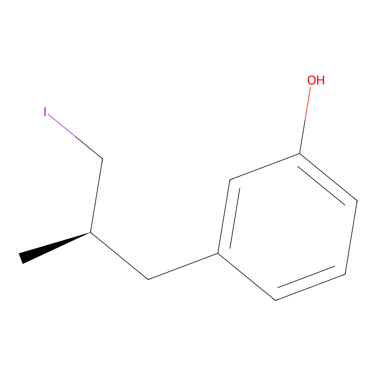 Phenol, 3-(3-iodo-2-methylpropyl)-, (R)- molecular structure, CAS 143239-04-7