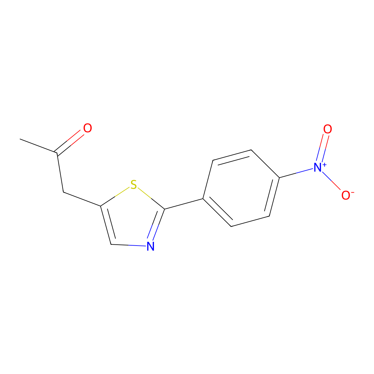 1-[2-(4-Nitrophenyl)-1,3-thiazol-5-yl]propan-2-one molecular structure, CAS 1432437-05-2