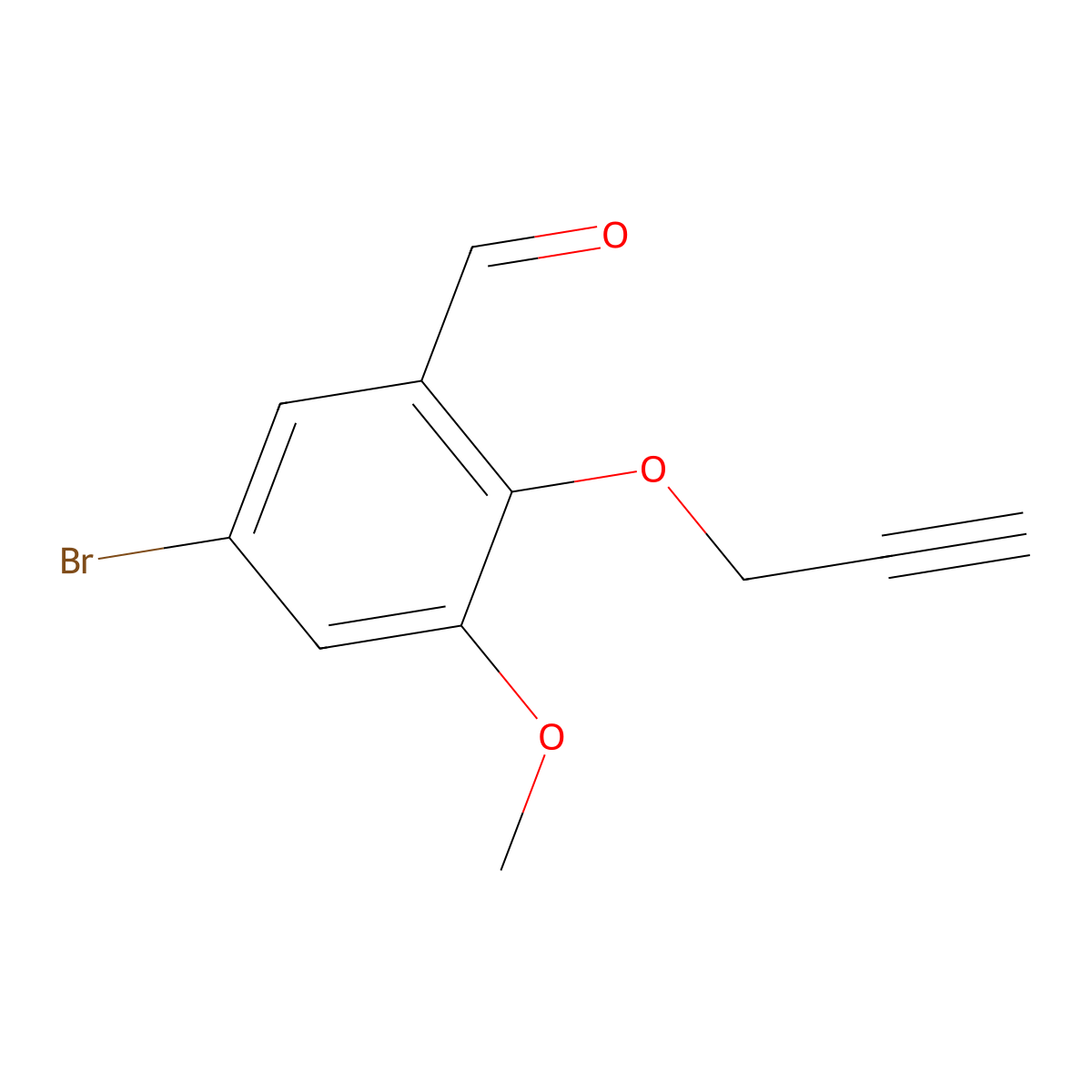 5-Bromo-3-methoxy-2-(prop-2-yn-1-yloxy)benzaldehyde molecular structure, CAS 1432437-11-0