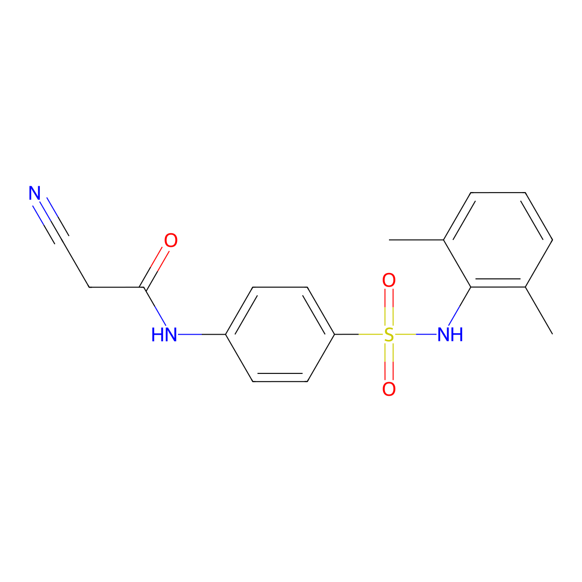 2-cyano-N-{4-[(2,6-dimethylphenyl)sulfamoyl]phenyl}acetamide molecular structure, CAS 1432437-17-6
