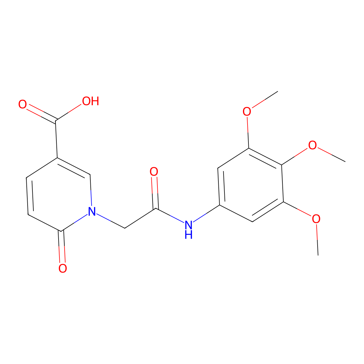 6-Oxo-1-{2-oxo-2-[(3,4,5-trimethoxyphenyl)amino]ethyl}-1,6-dihydropyridine-3-carboxylic acid molecular structure, CAS 1432437-22-3