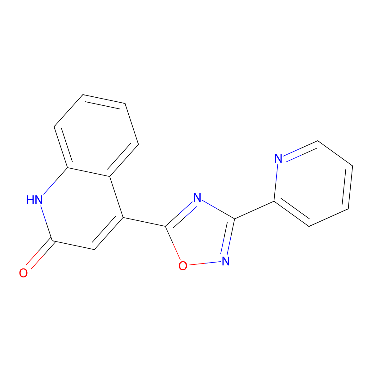 4-(3-pyridin-2-yl-1,2,4-oxadiazol-5-yl)quinolin-2(1H)-one molecular structure, CAS 1432437-34-7