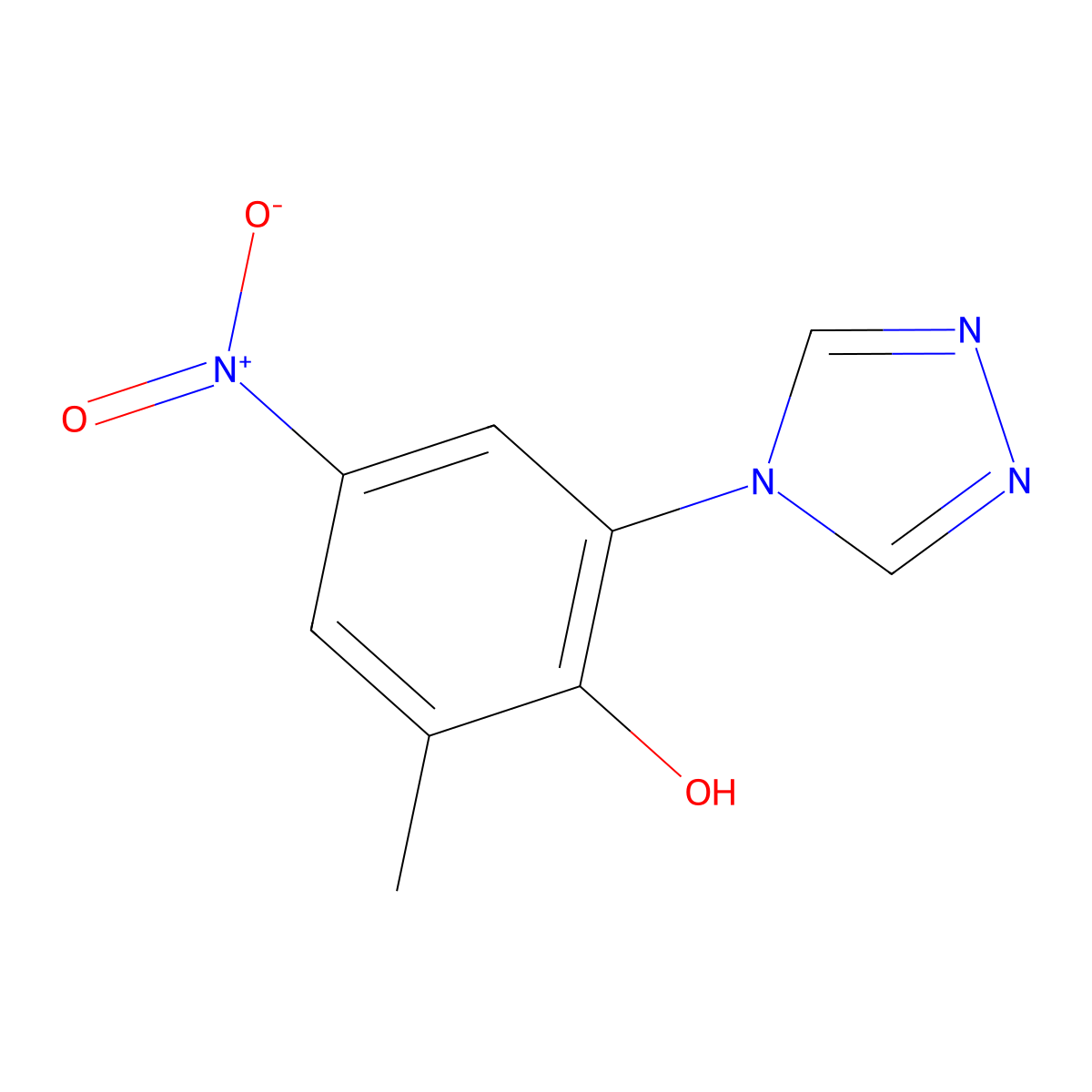 2-methyl-4-nitro-6-(4H-1,2,4-triazol-4-yl)phenol molecular structure, CAS 1432437-76-7