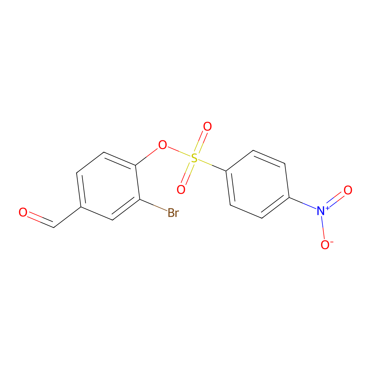 2-Bromo-4-formylphenyl 4-nitrobenzenesulfonate molecular structure, CAS 1432437-84-7