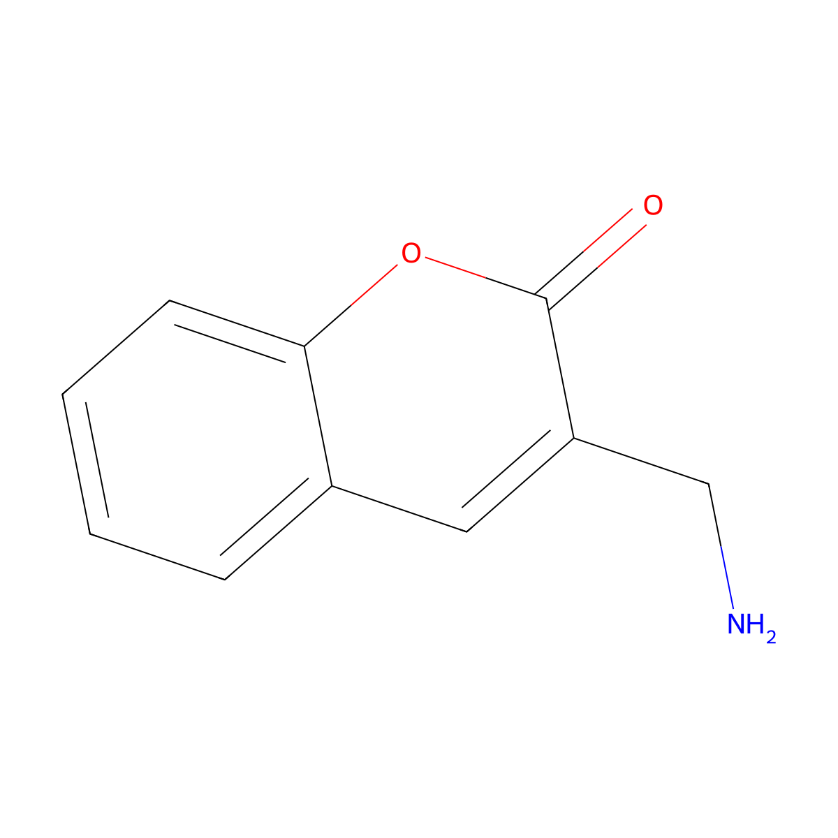 Aminomethyl coumarin molecular structure, CAS 143245-02-7