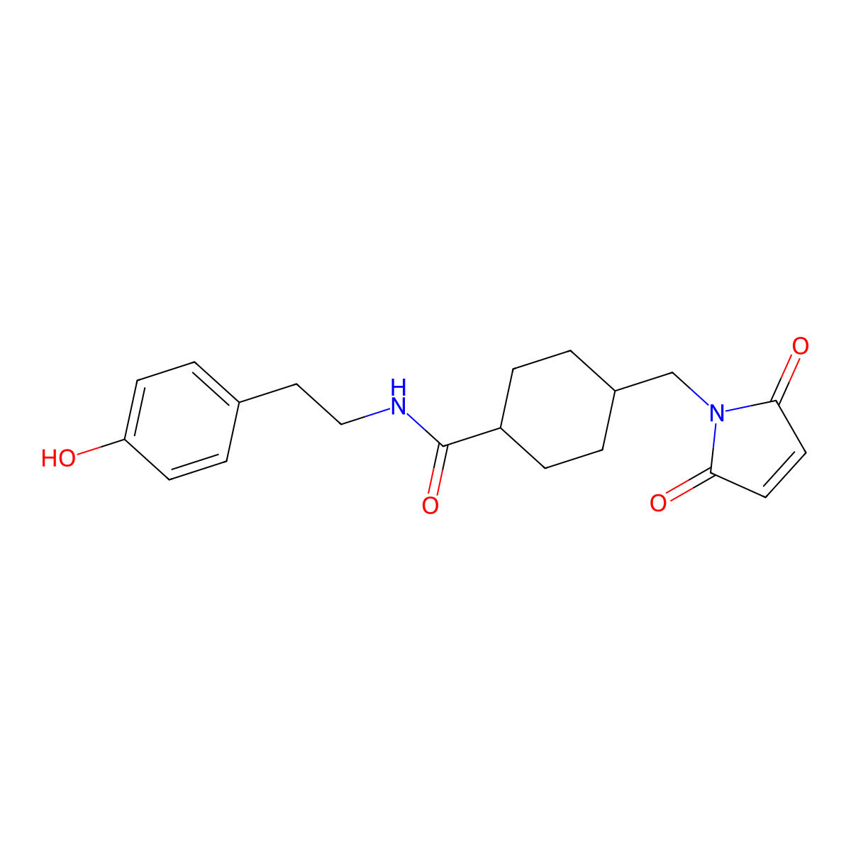 [2-(4-Hydroxyphenyl)ethyl]-4-(N-maleimidomethyl)cyclohexane-1-carboxamide molecular structure, CAS 143245-96-9