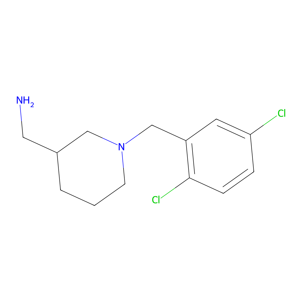 (1-(2,5-Dichlorobenzyl)piperidin-3-yl)methanamine molecular structure, CAS 1432467-39-4