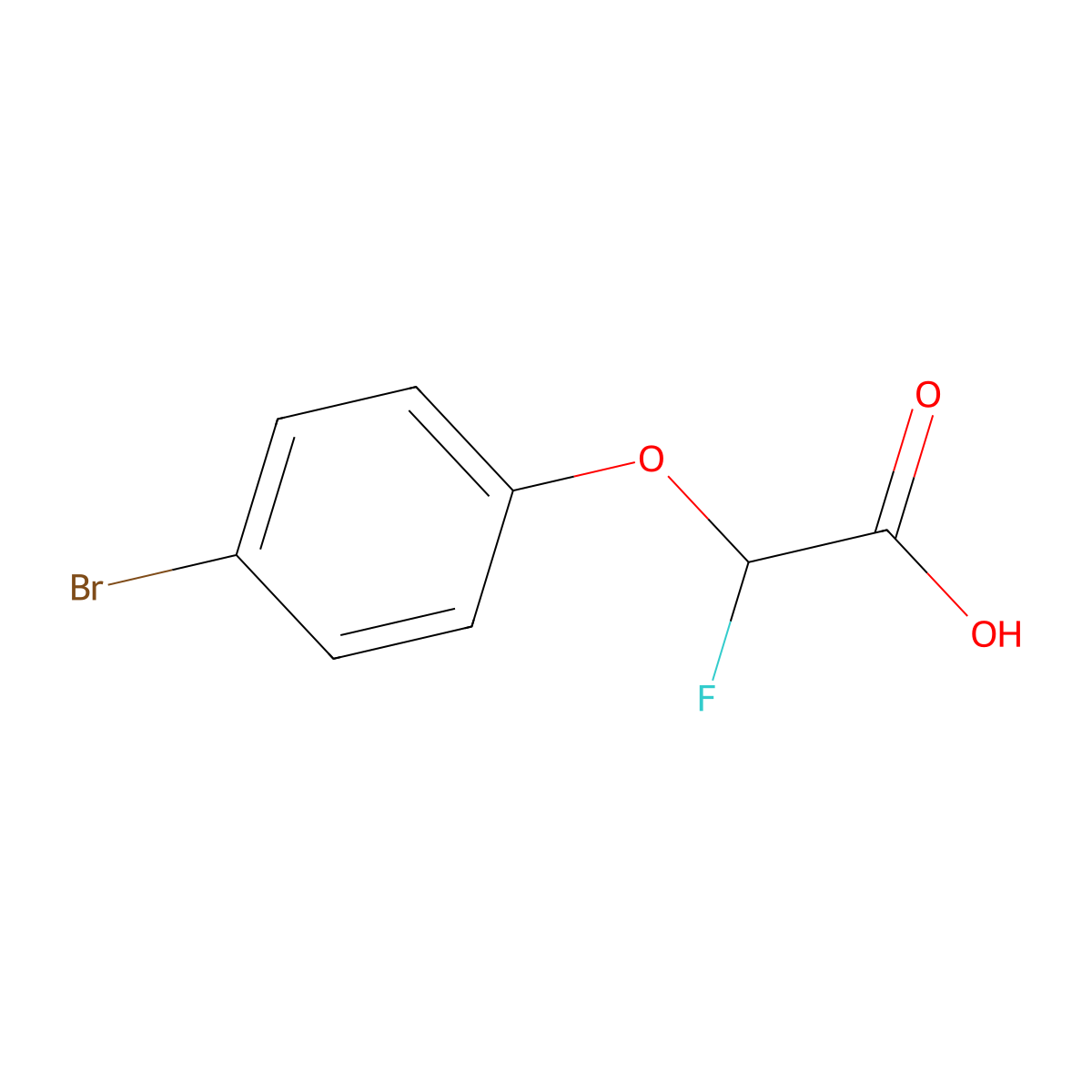 2-(4-Bromophenoxy)-2-fluoroacetic acid molecular structure, CAS 1432474-18-4