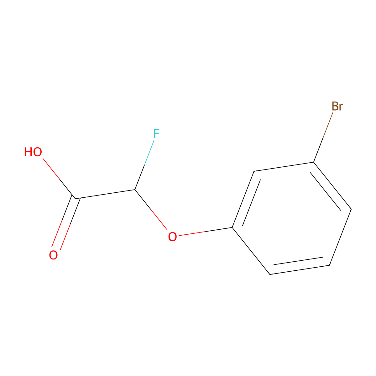 2-(3-Bromophenoxy)-2-fluoroacetic acid molecular structure, CAS 1432474-19-5