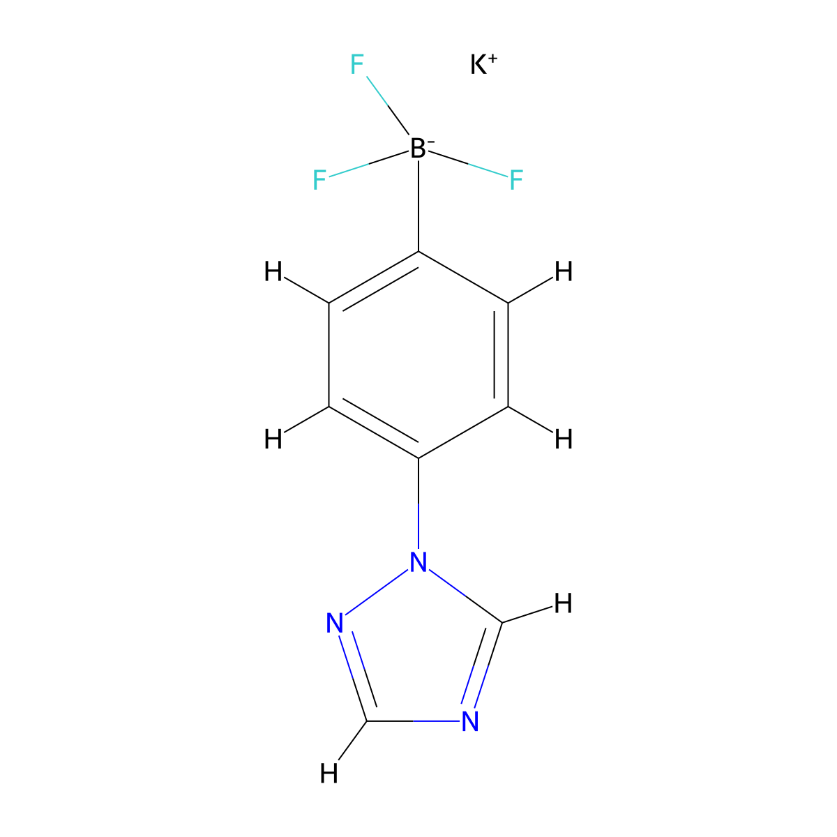 potassium trifluoro[4-(1H-1,2,4-triazol-1-yl)phenyl]boranuide molecular structure, CAS 1432475-25-6