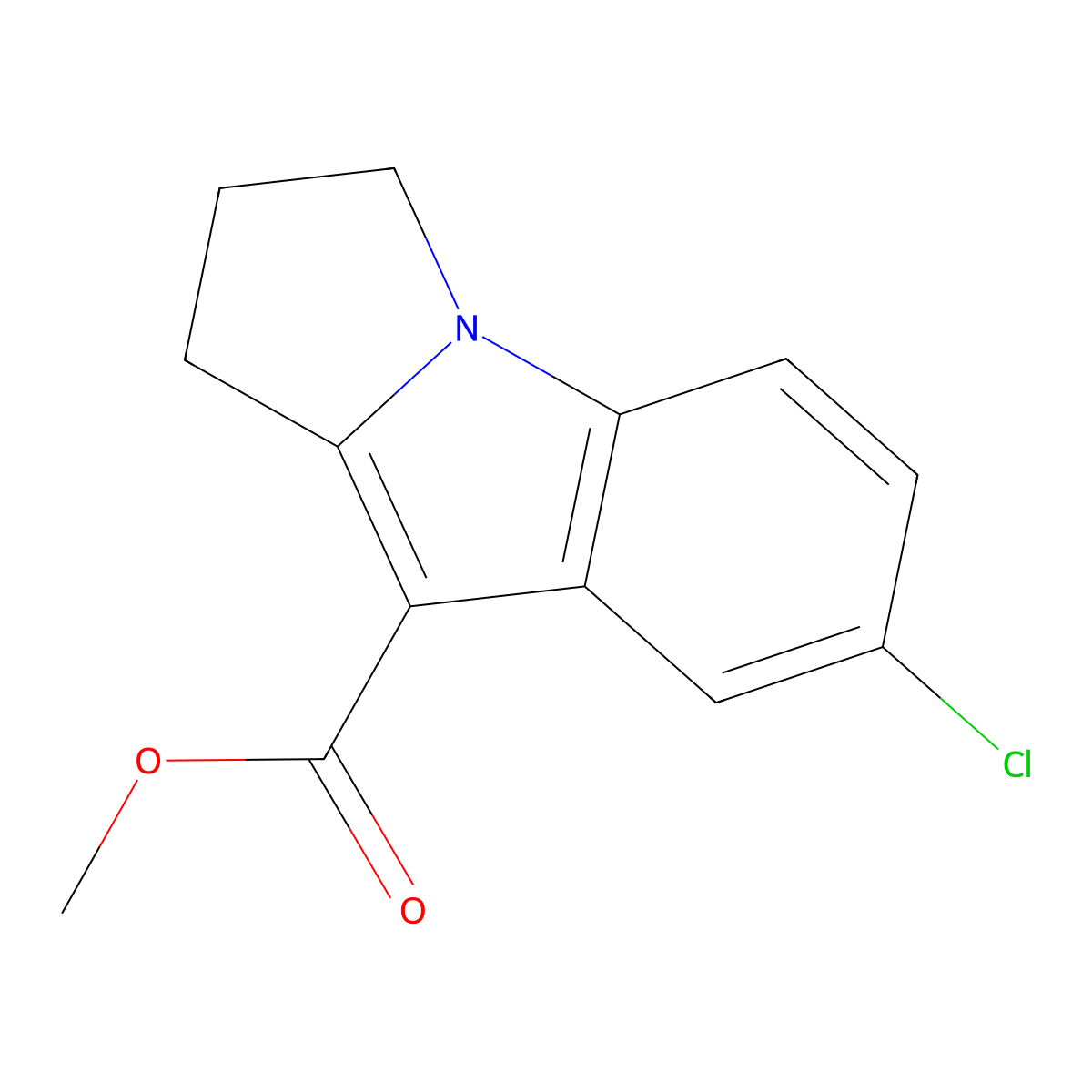 Methyl 7-chloro-2,3-dihydro-1H-pyrrolo[1,2-a]indole-9-carboxylate molecular structure, CAS 1432477-07-0
