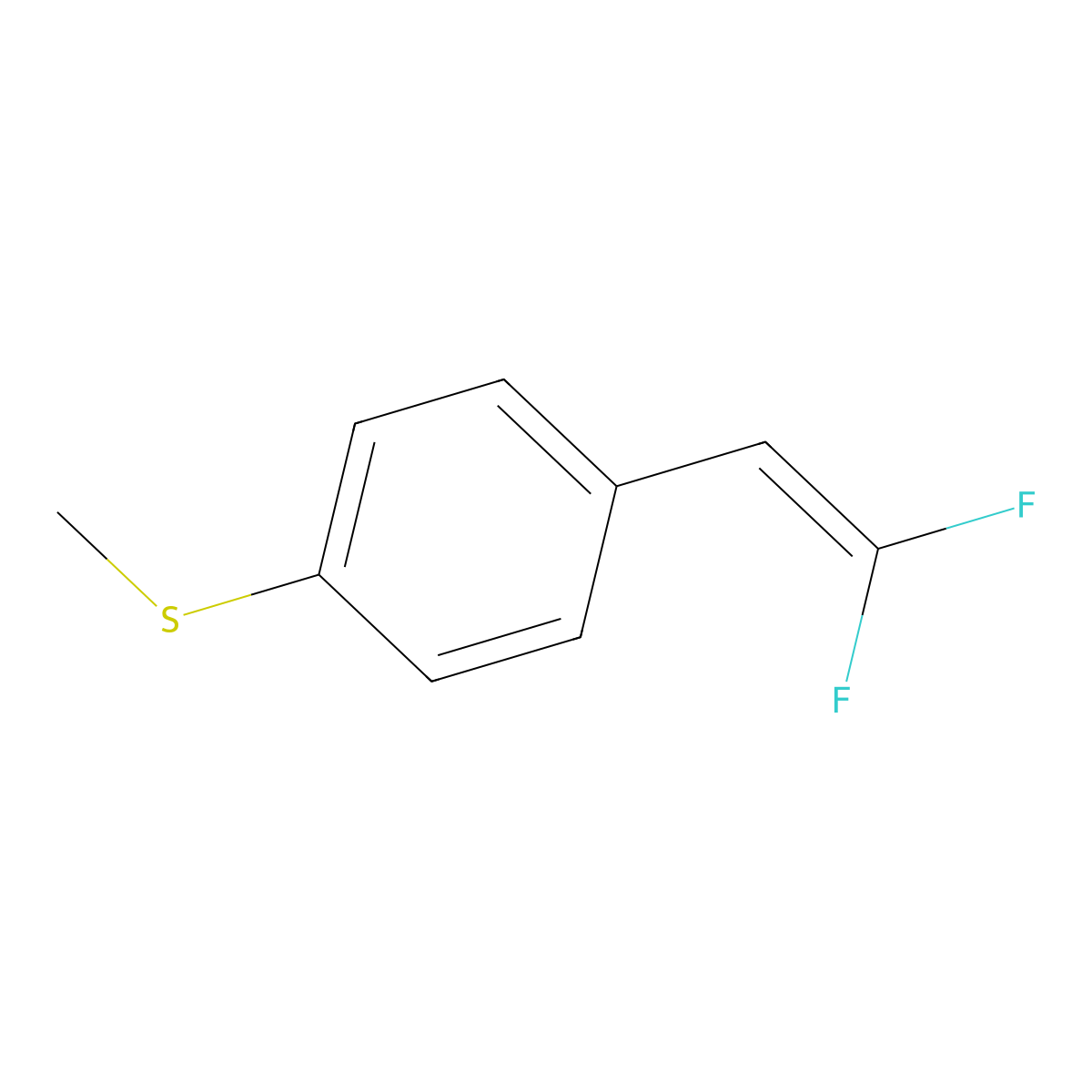 beta,beta-Difluoro-4-(methylthio)styrene molecular structure, CAS 1432484-45-1