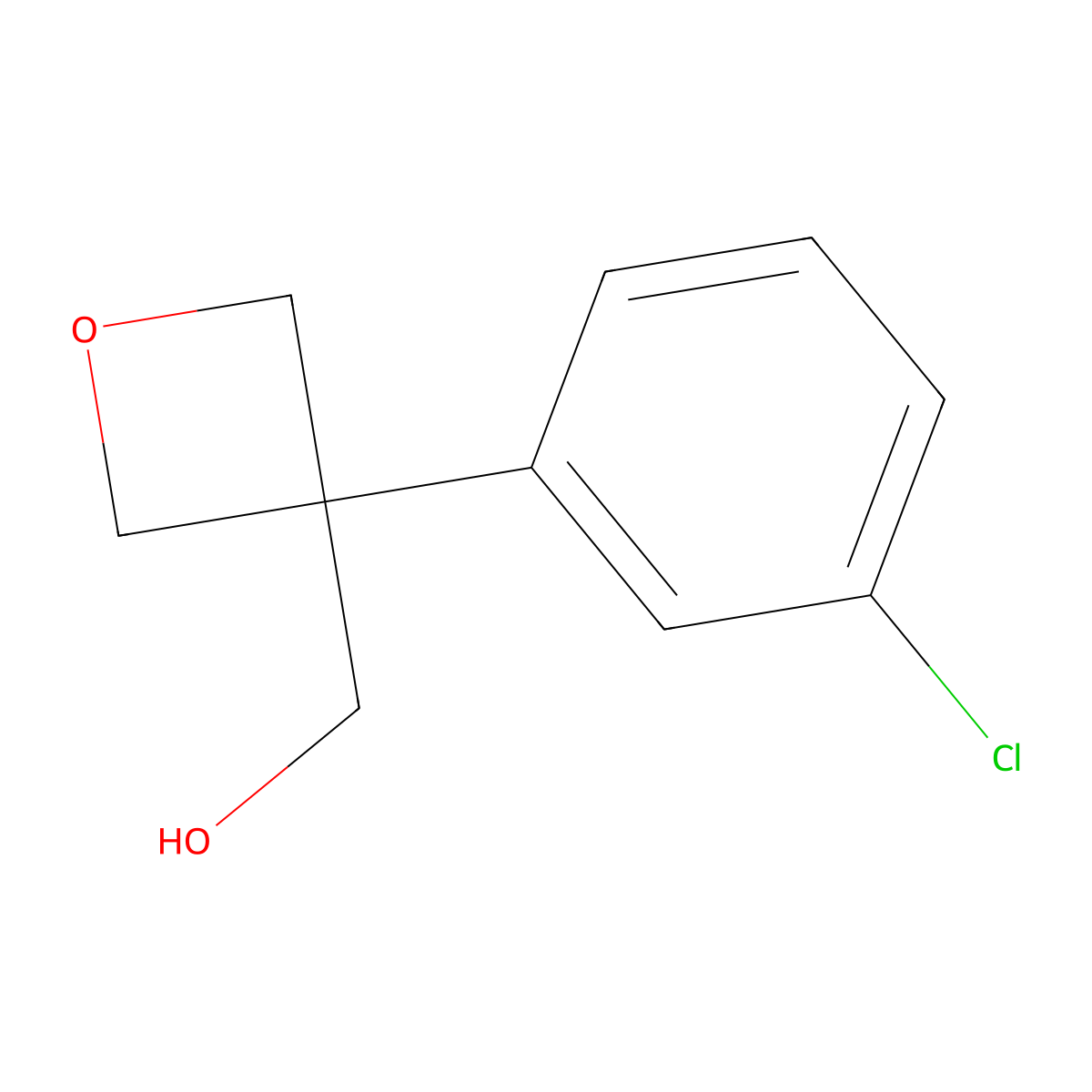 [3-(3-Chlorophenyl)oxetan-3-yl]methanol molecular structure, CAS 1432492-63-1