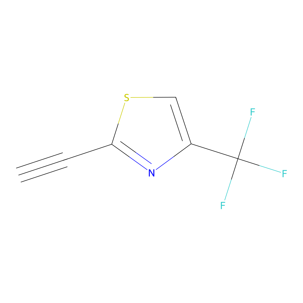 2-Ethynyl-4-(trifluoromethyl)thiazole molecular structure, CAS 1432496-79-1