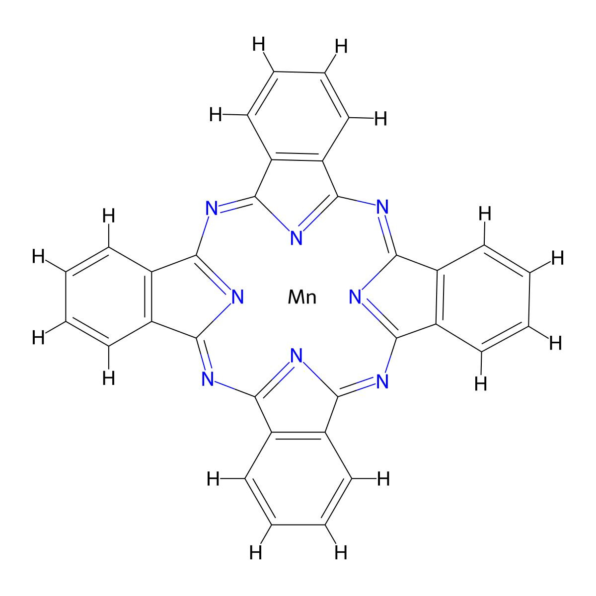 Manganese(II) phthalocyanine molecular structure, CAS 14325-24-7