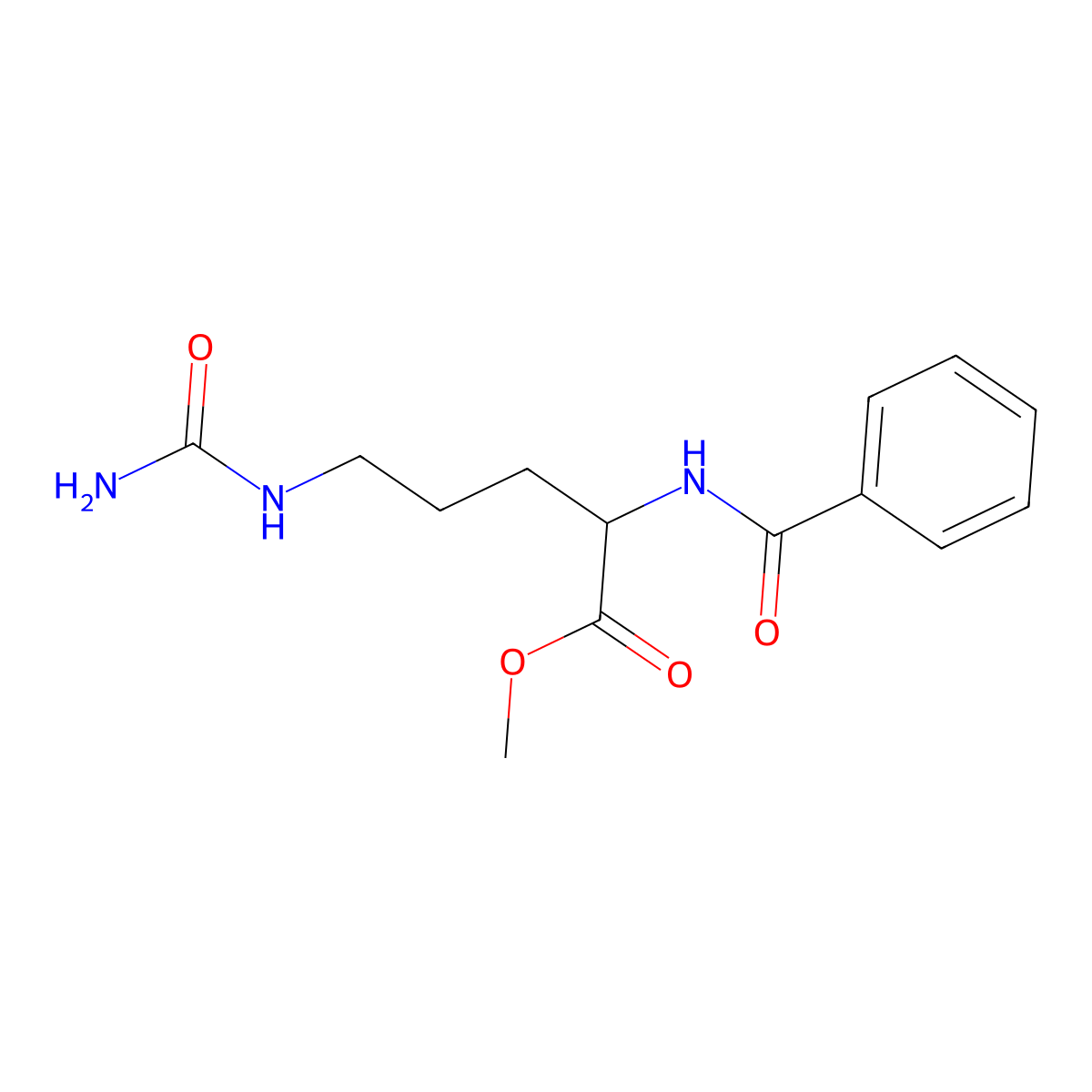 Benzoyl-L-citrulline methyl ester molecular structure, CAS 14325-36-1