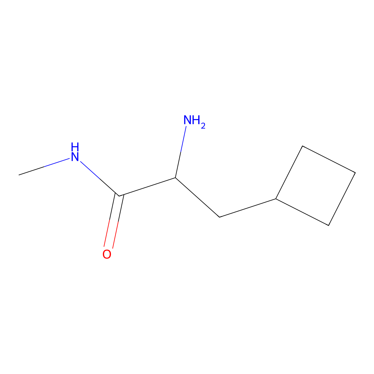 2-amino-3-cyclobutyl-N-methyl-propionamide molecular structure, CAS 1432507-45-3