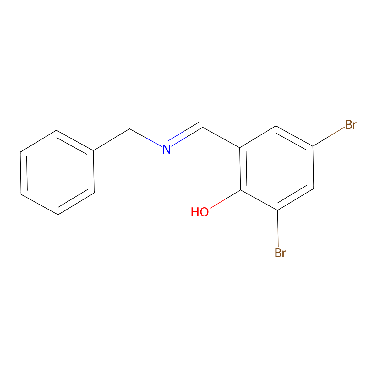 2-[(Benzylimino)methyl]-4,6-dibromobenzenol molecular structure, CAS 143251-21-2