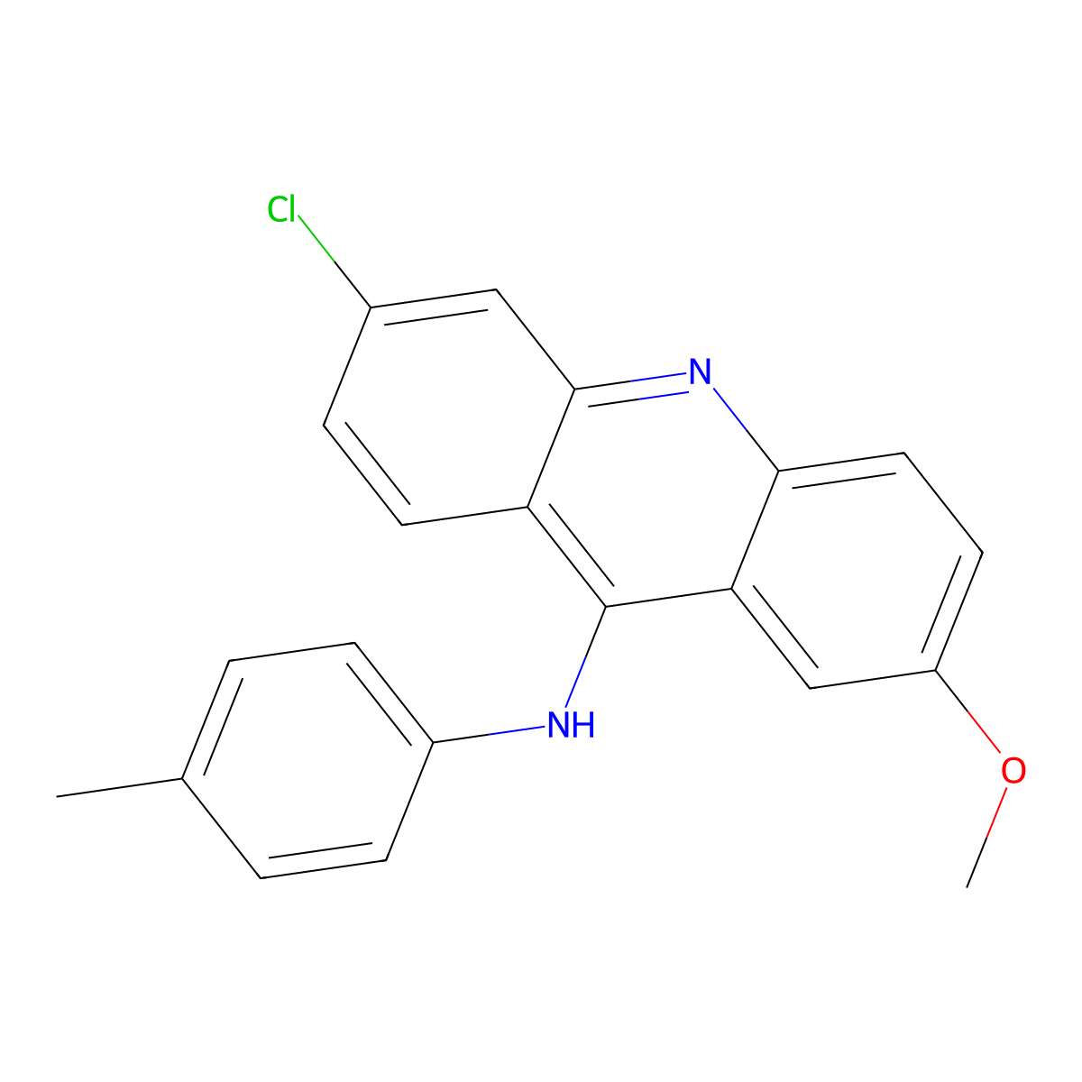 6-chloro-2-methoxy-N-(4-methylphenyl)acridin-9-amine molecular structure, CAS 143251-33-6