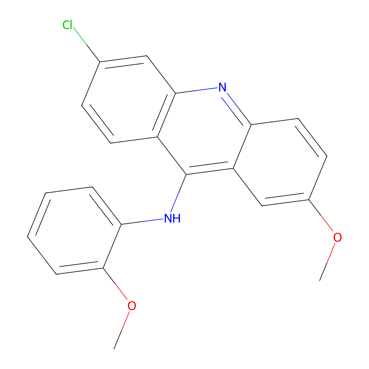 6-Chloro-2-methoxy-N-(2-methoxyphenyl)acridin-9-amine molecular structure, CAS 143251-34-7