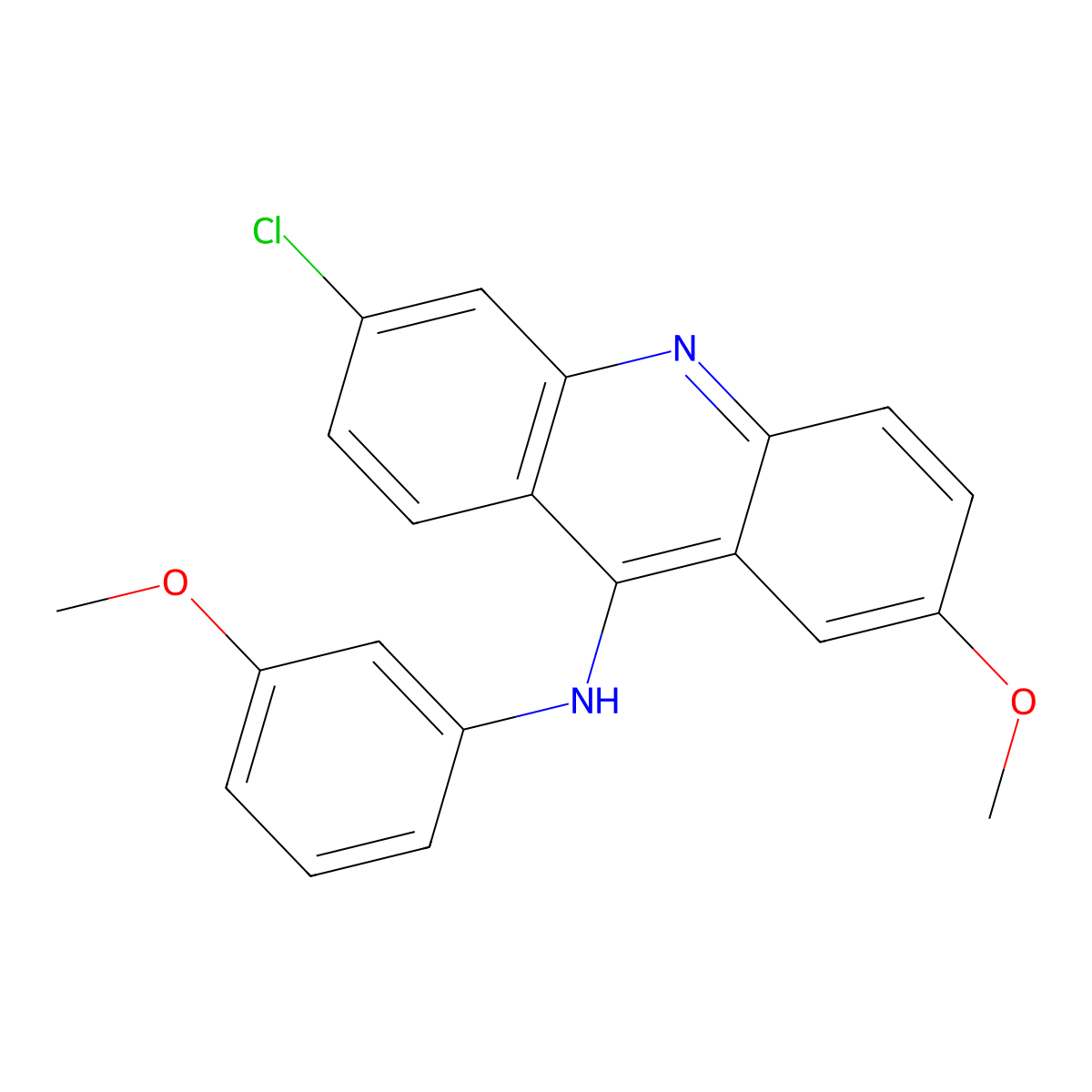 6-Chloro-2-methoxy-N-(3-methoxyphenyl)acridin-9-amine molecular structure, CAS 143251-35-8