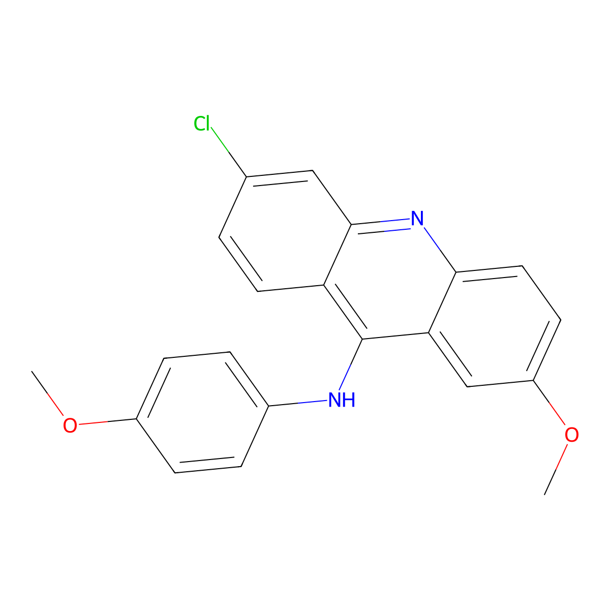 6-chloro-2-methoxy-N-(4-methoxyphenyl)acridin-9-amine molecular structure, CAS 143251-36-9