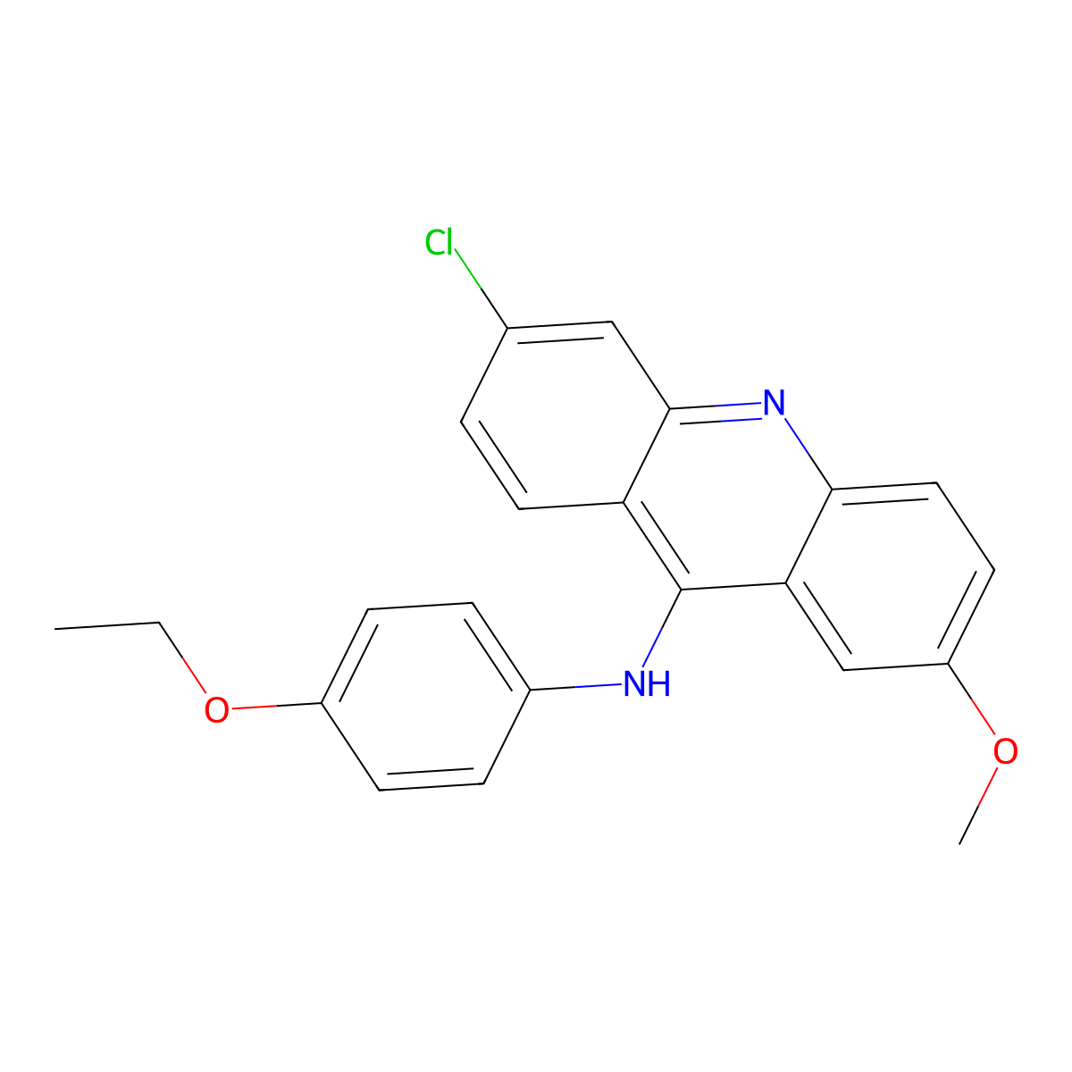 6-Chloro-N-(4-ethoxyphenyl)-2-methoxyacridin-9-amine molecular structure, CAS 143251-39-2