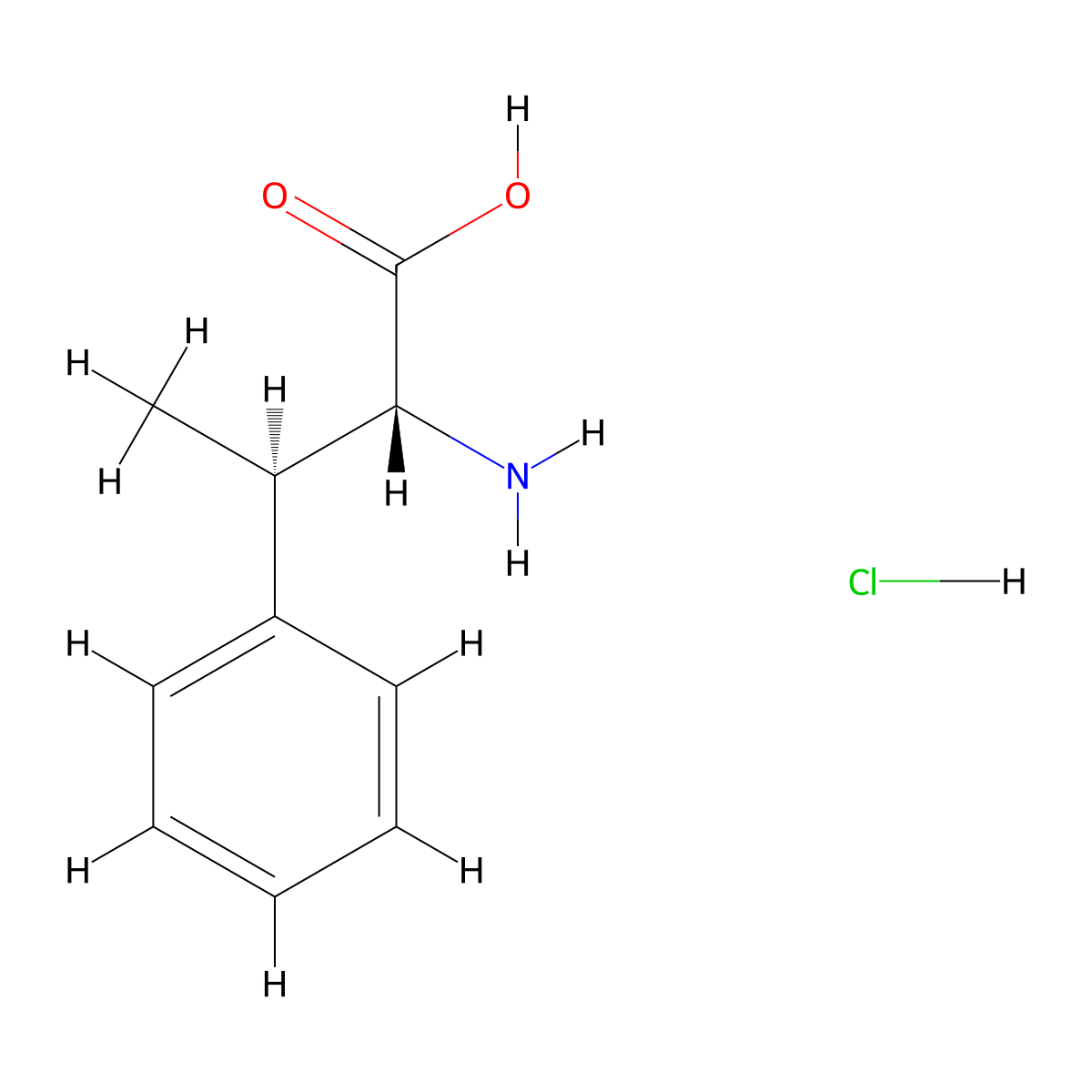 (2R,3R)-2-amino-3-phenylbutanoic acid hydrochloride molecular structure, CAS 143251-57-4