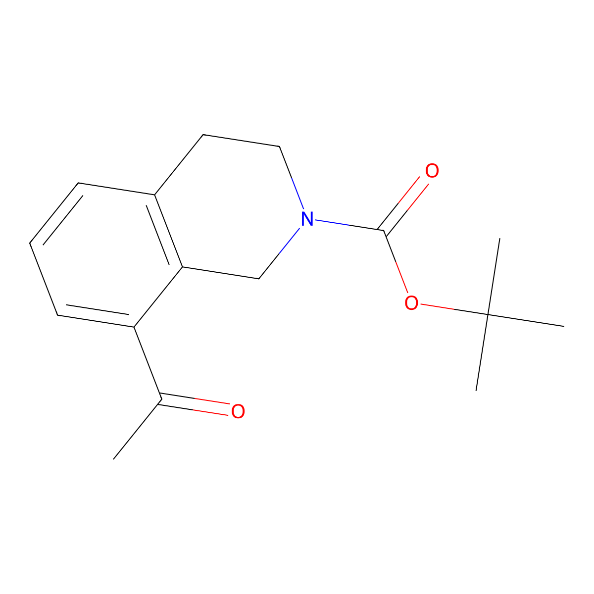tert-Butyl 8-acetyl-3,4-dihydroisoquinoline-2(1H)-carboxylate molecular structure, CAS 1432514-56-1