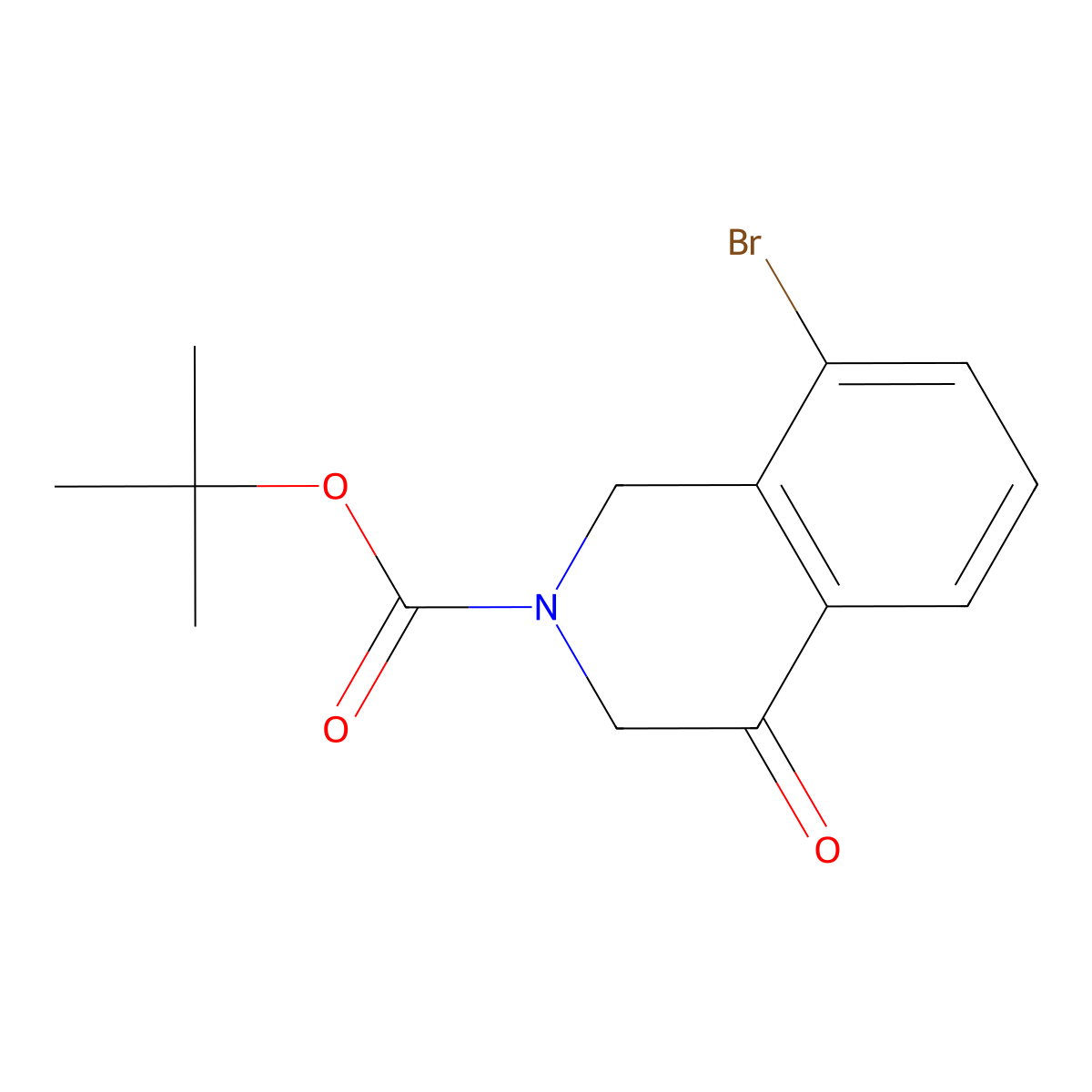 tert-butyl 8-bromo-4-oxo-3,4-dihydroisoquinoline-2(1H)-carboxylate molecular structure, CAS 1432514-83-4