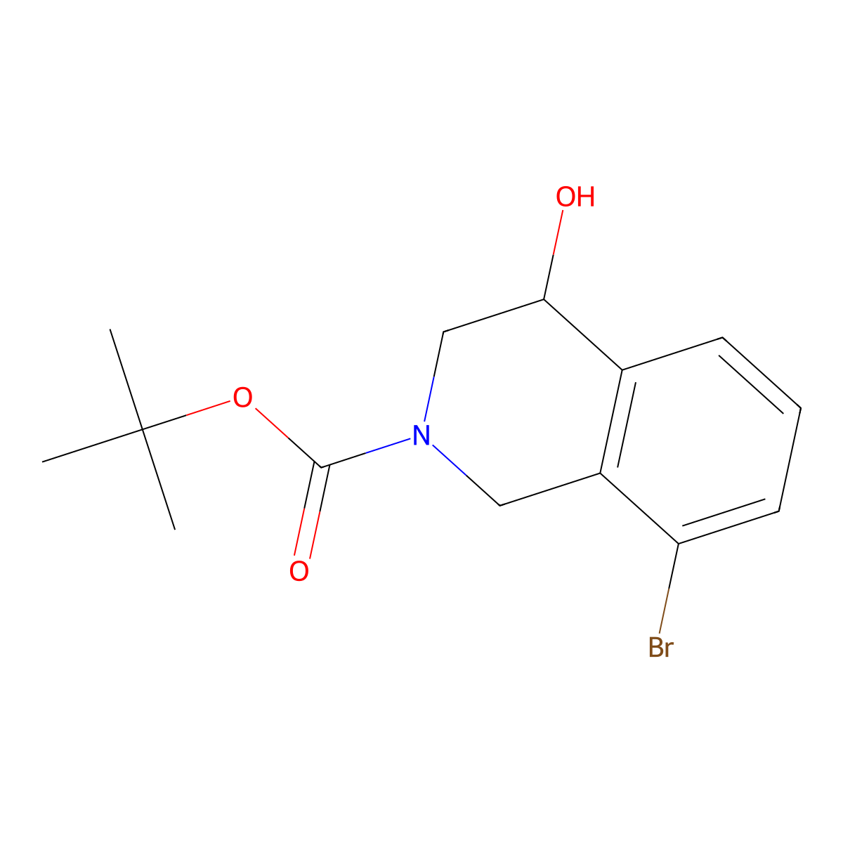 tert-Butyl 8-bromo-4-hydroxy-3,4-dihydroisoquinoline-2(1H)-carboxylate molecular structure, CAS 1432514-84-5