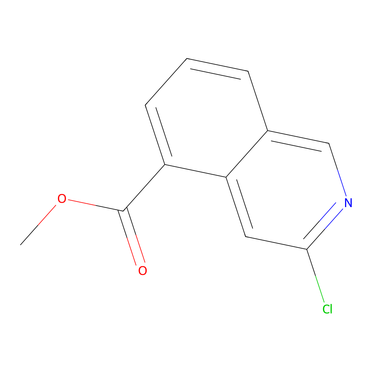 Methyl 3-chloroisoquinoline-5-carboxylate molecular structure, CAS 1432514-90-3